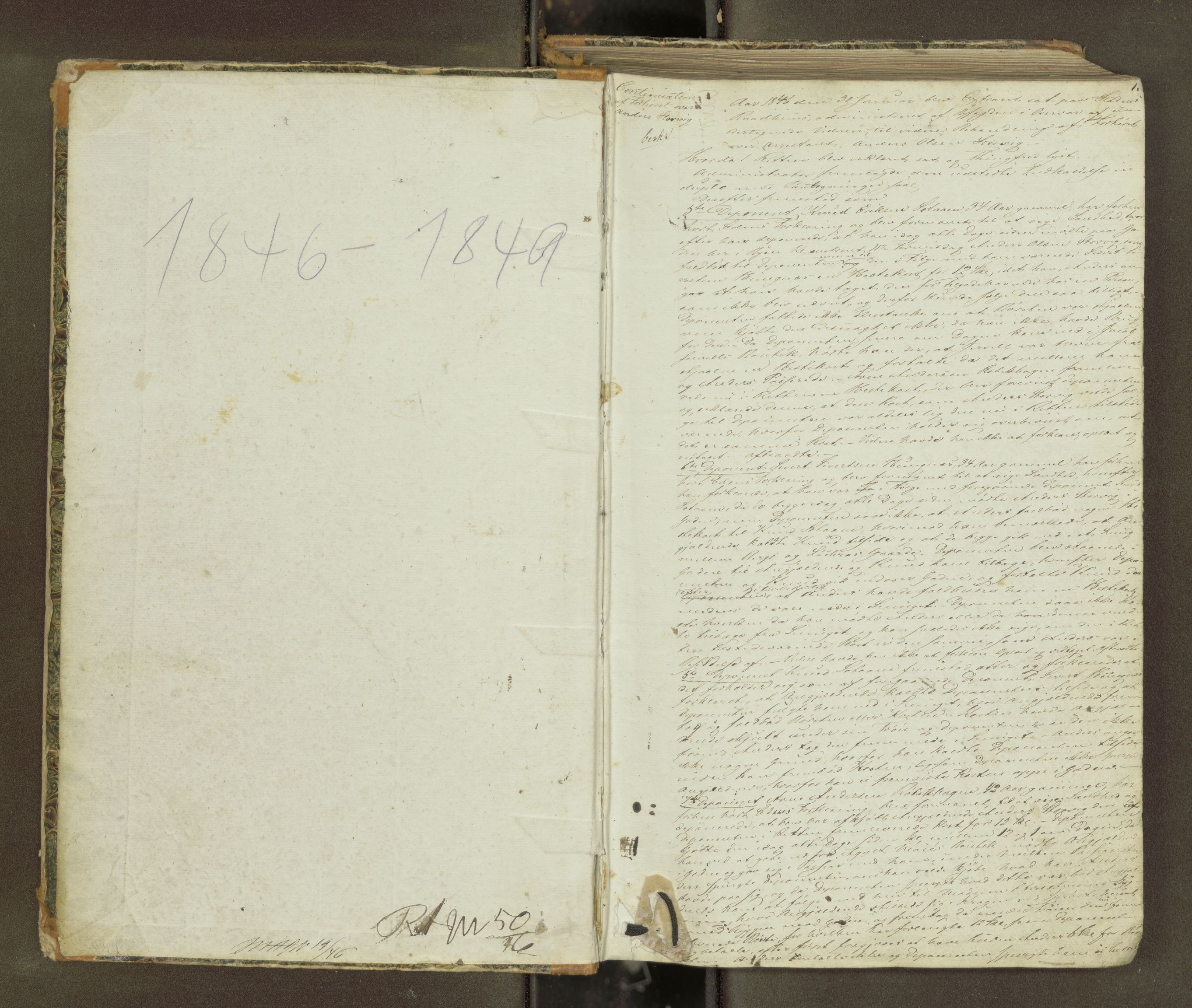 Molde byfogd, AV/SAT-A-0025/1/1A/L0005: Justisprotokoll, 1846-1849, p. 1a