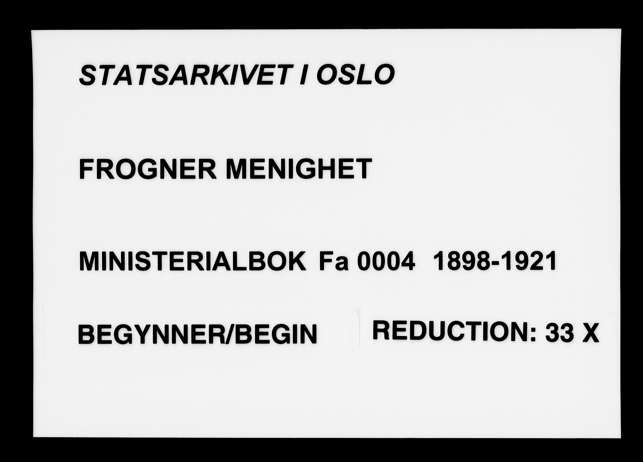 Frogner prestekontor Kirkebøker, SAO/A-10886/F/Fa/L0004: Parish register (official) no. 4, 1898-1921