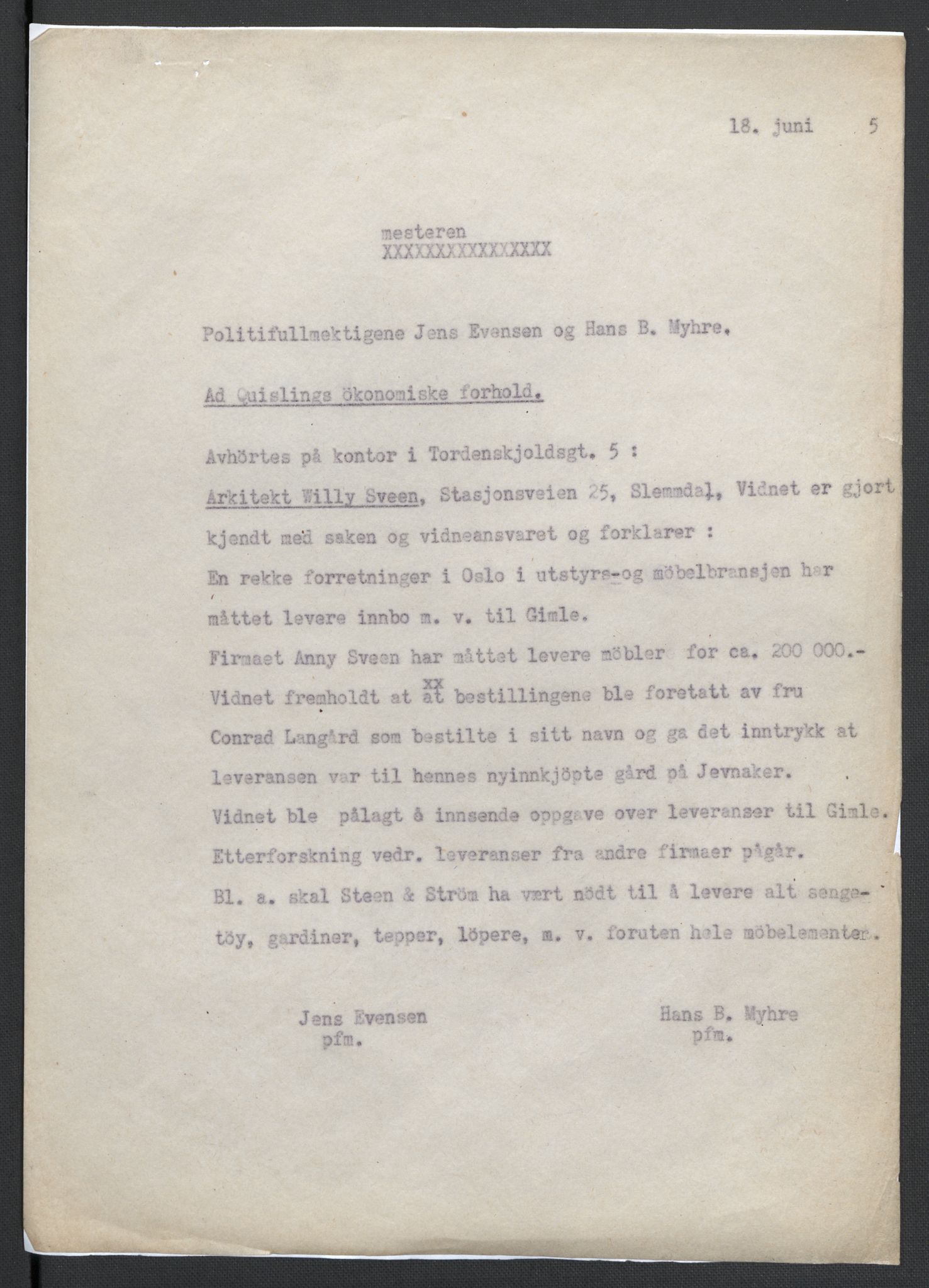 Landssvikarkivet, Oslo politikammer, AV/RA-S-3138-01/D/Da/L0003: Dnr. 29, 1945, p. 2615