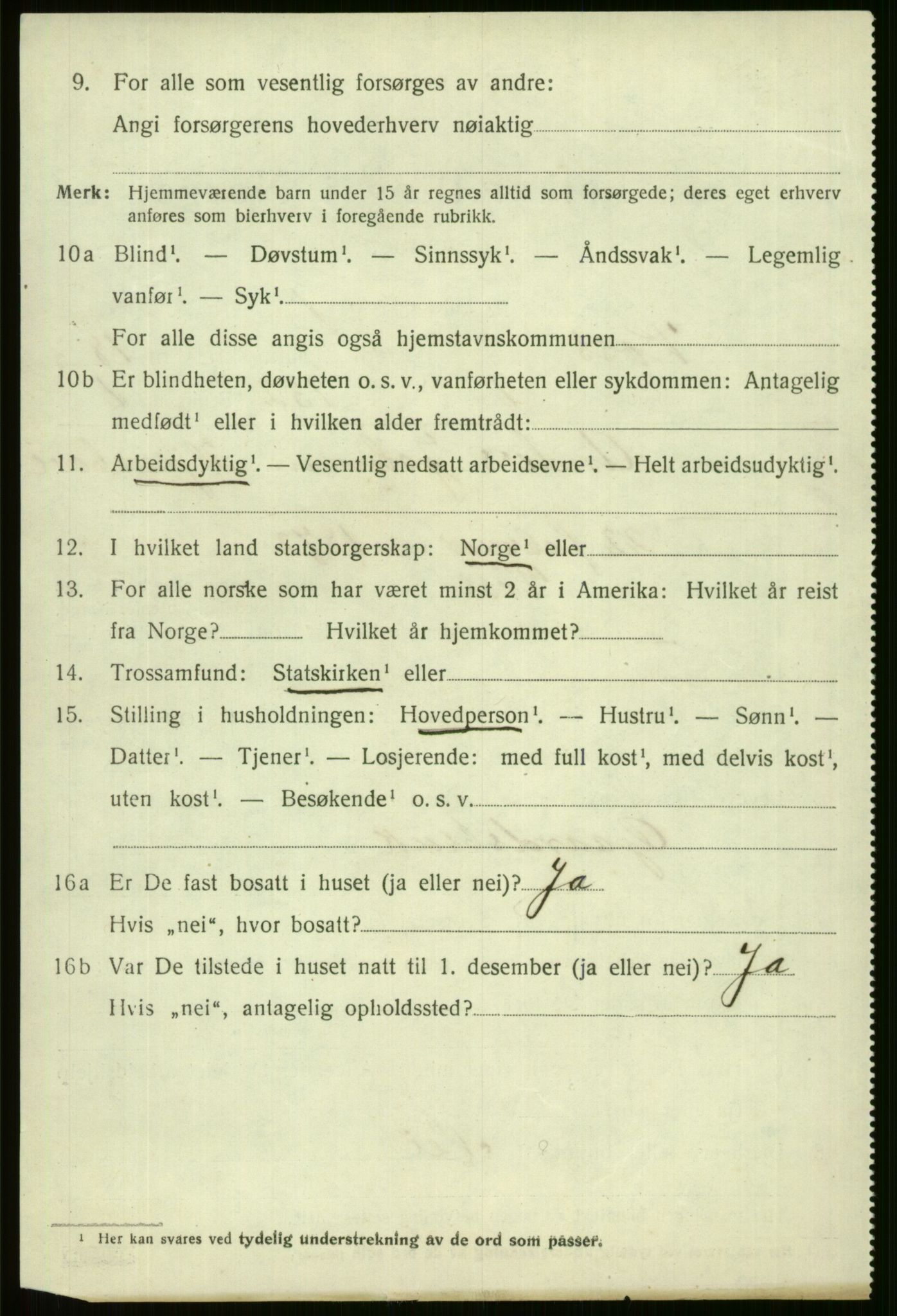 SAB, 1920 census for Voss, 1920, p. 13920