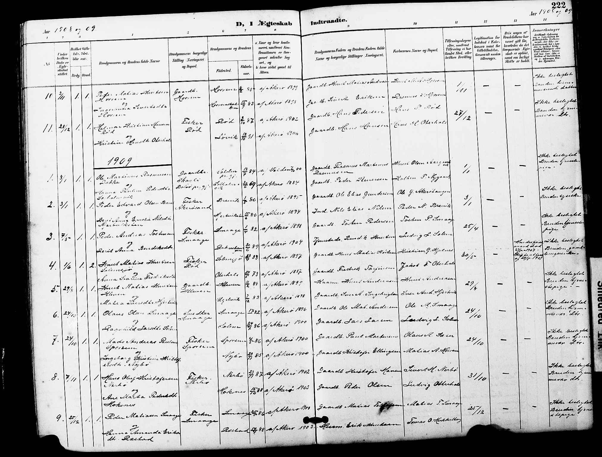Ministerialprotokoller, klokkerbøker og fødselsregistre - Møre og Romsdal, SAT/A-1454/560/L0725: Parish register (copy) no. 560C02, 1895-1930, p. 222