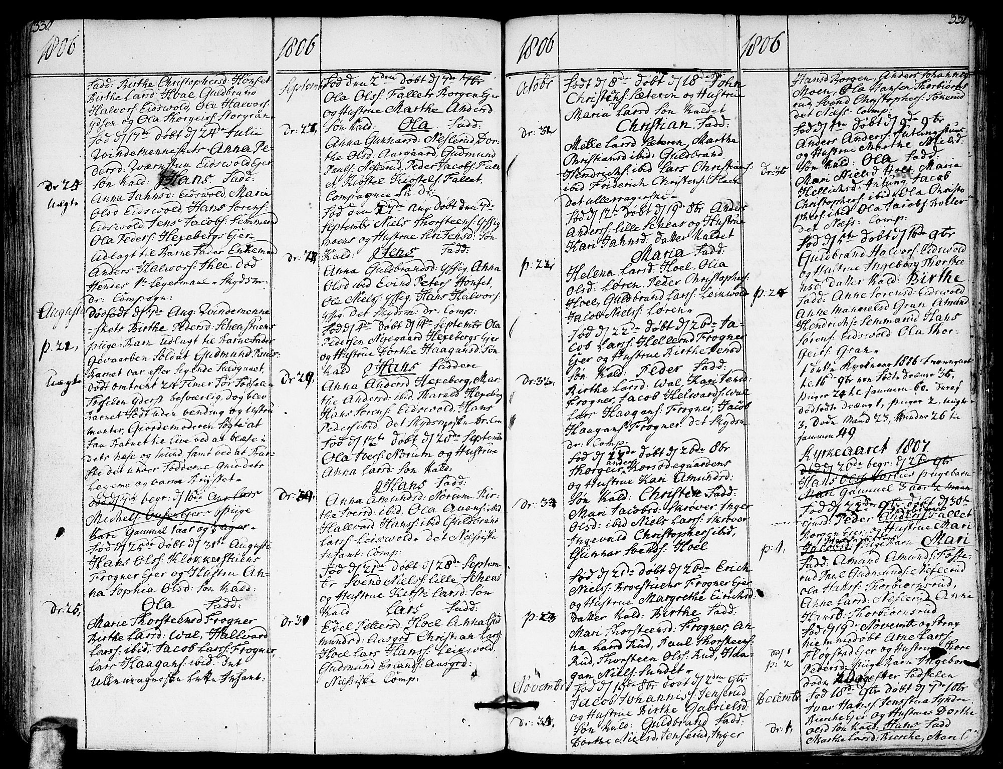 Sørum prestekontor Kirkebøker, SAO/A-10303/F/Fa/L0002: Parish register (official) no. I 2, 1759-1814, p. 330-331