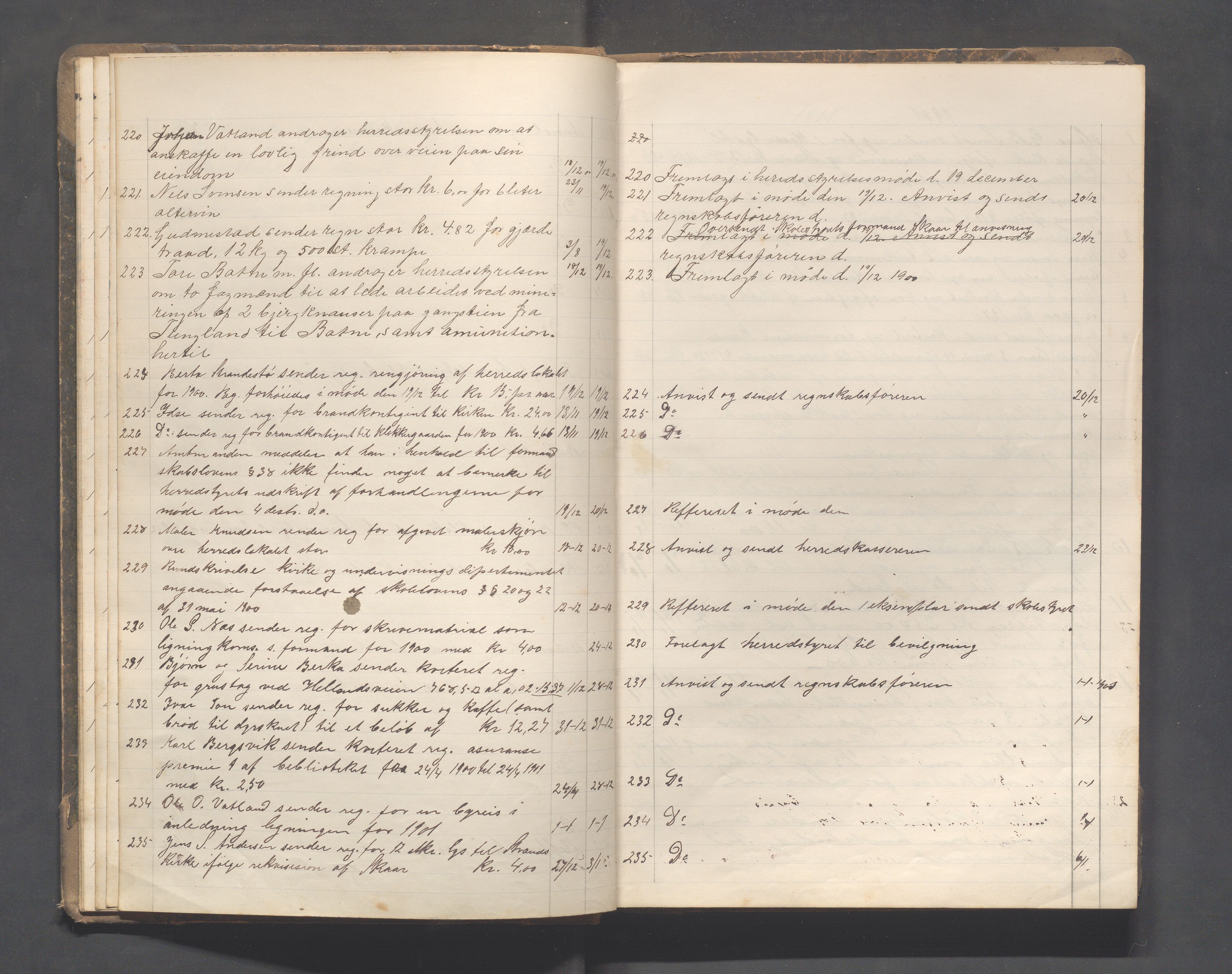 Strand kommune - Formannskapet/Rådmannskontoret, IKAR/A-104/C/Ca/L0002: Journal, 1900-1911, p. 13