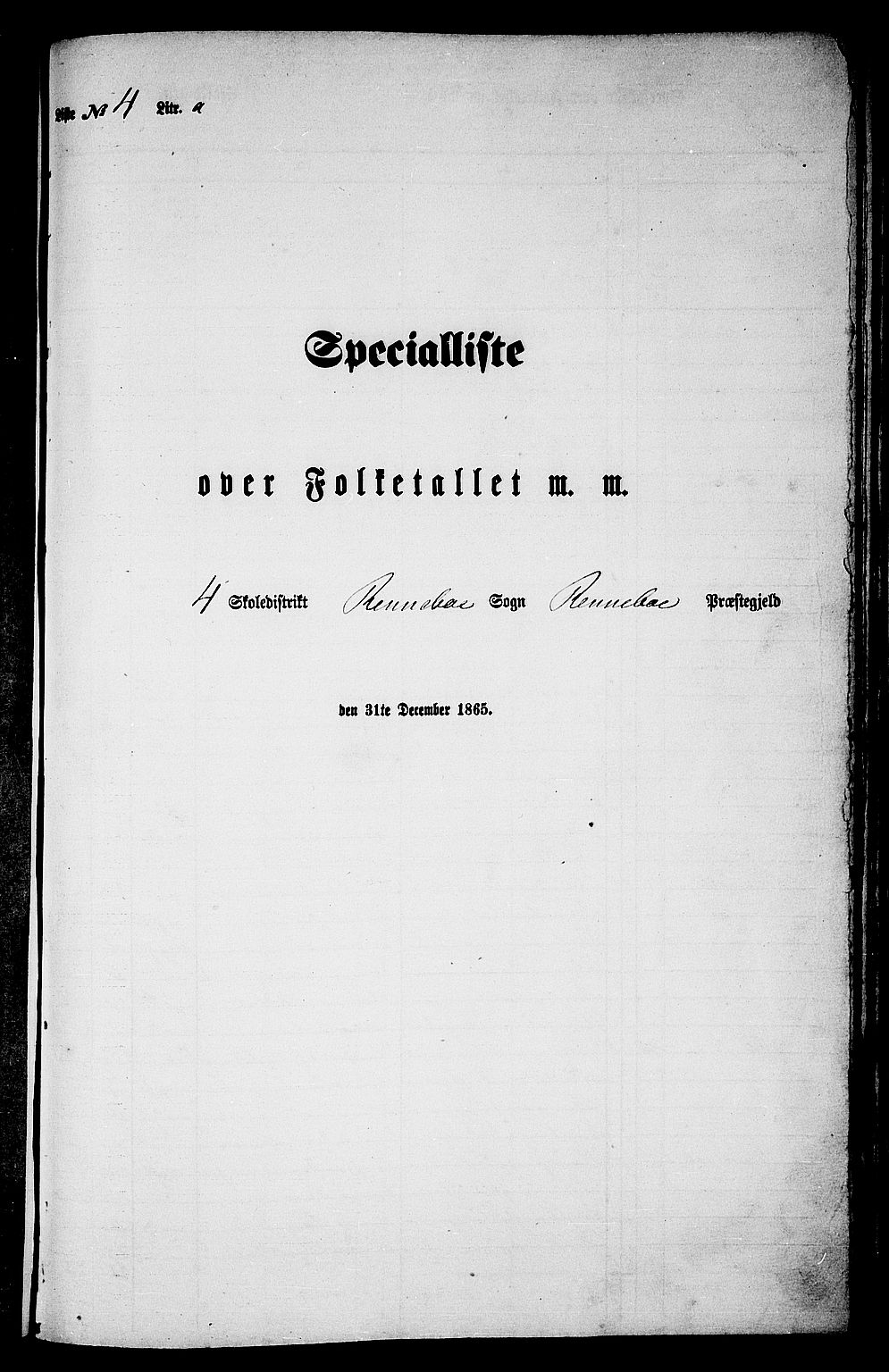 RA, 1865 census for Rennebu, 1865, p. 61