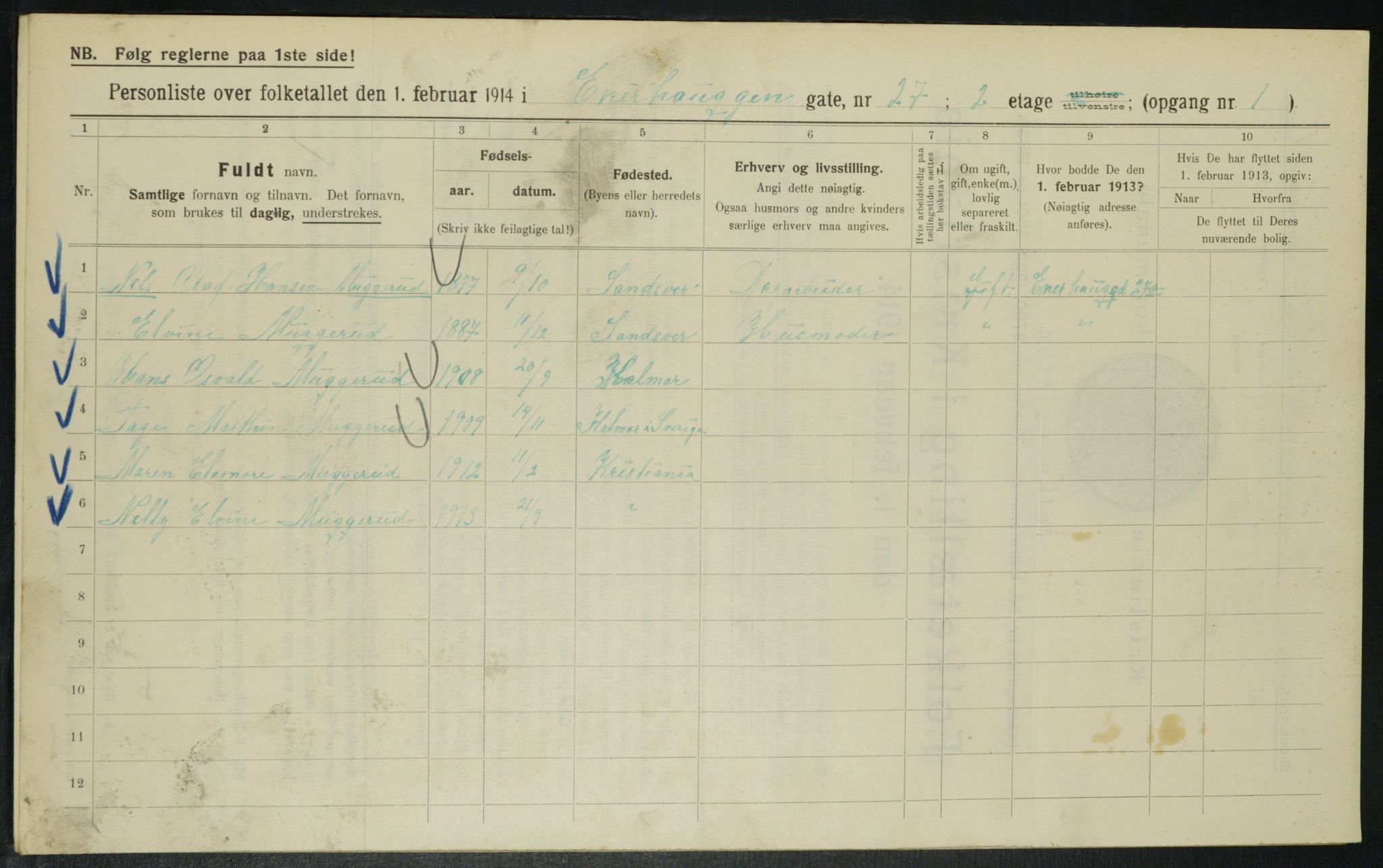 OBA, Municipal Census 1914 for Kristiania, 1914, p. 21853