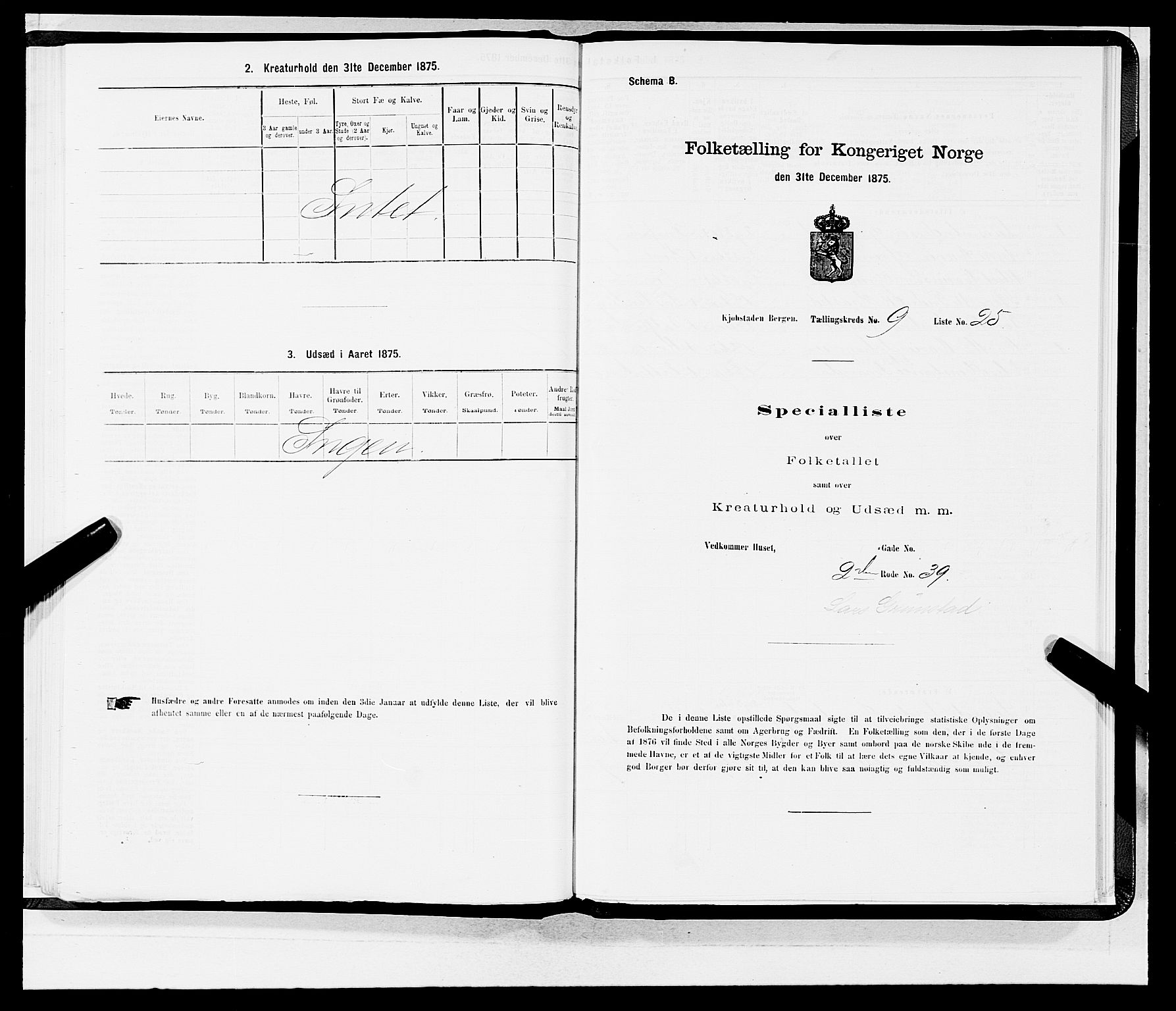 SAB, 1875 census for 1301 Bergen, 1875, p. 462