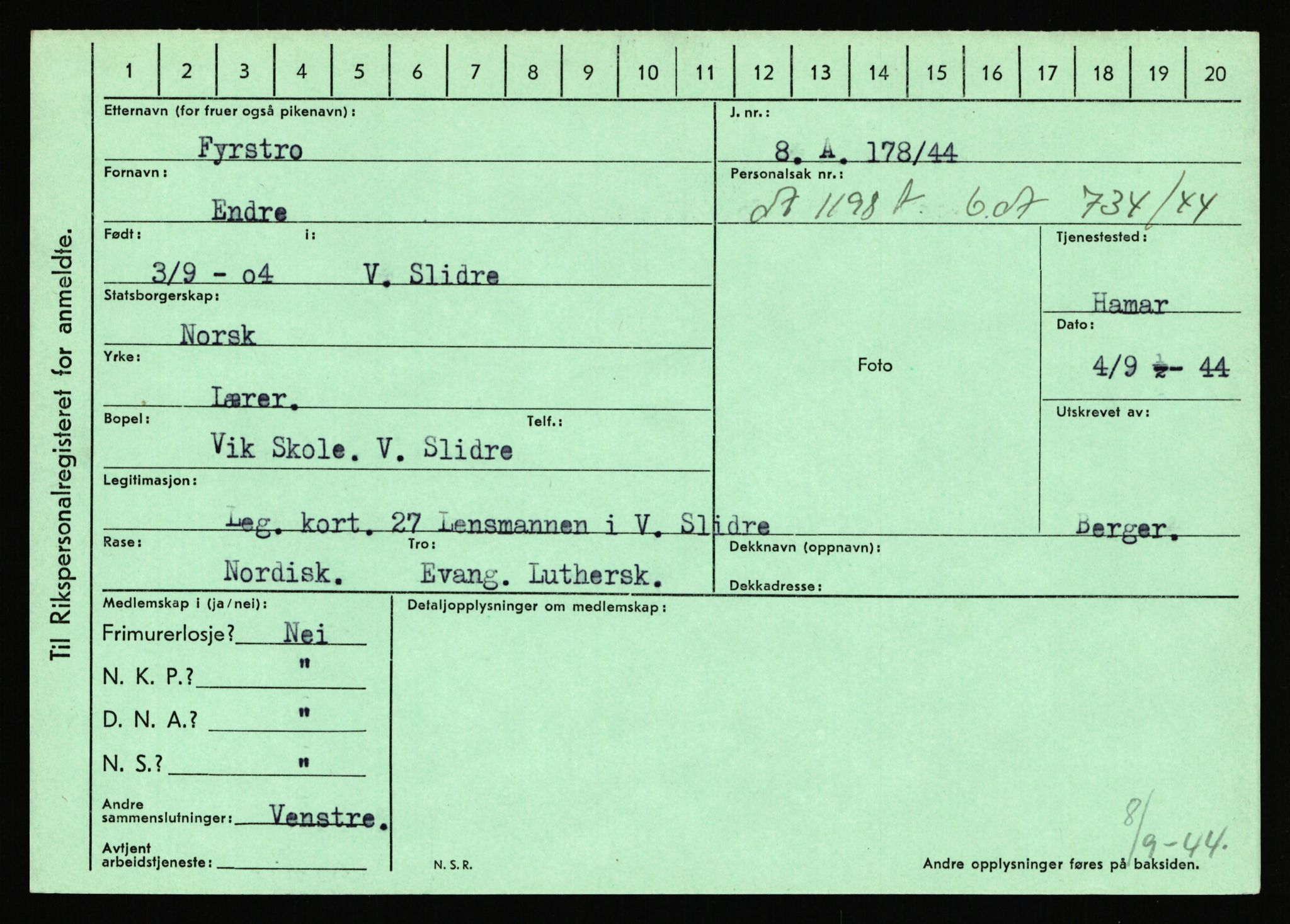 Statspolitiet - Hovedkontoret / Osloavdelingen, AV/RA-S-1329/C/Ca/L0005: Furali - Hamula, 1943-1945, p. 157