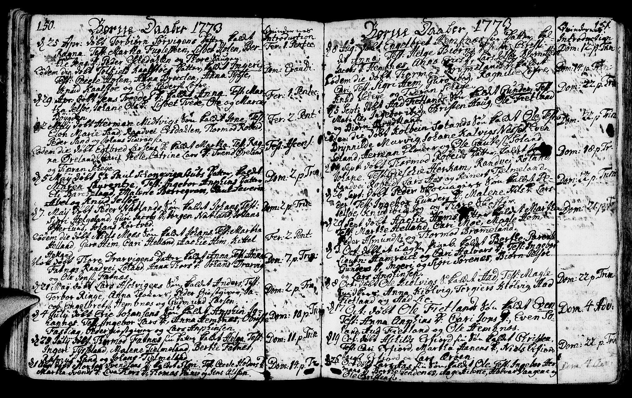 Jelsa sokneprestkontor, SAST/A-101842/01/IV: Parish register (official) no. A 3, 1768-1796, p. 150-151