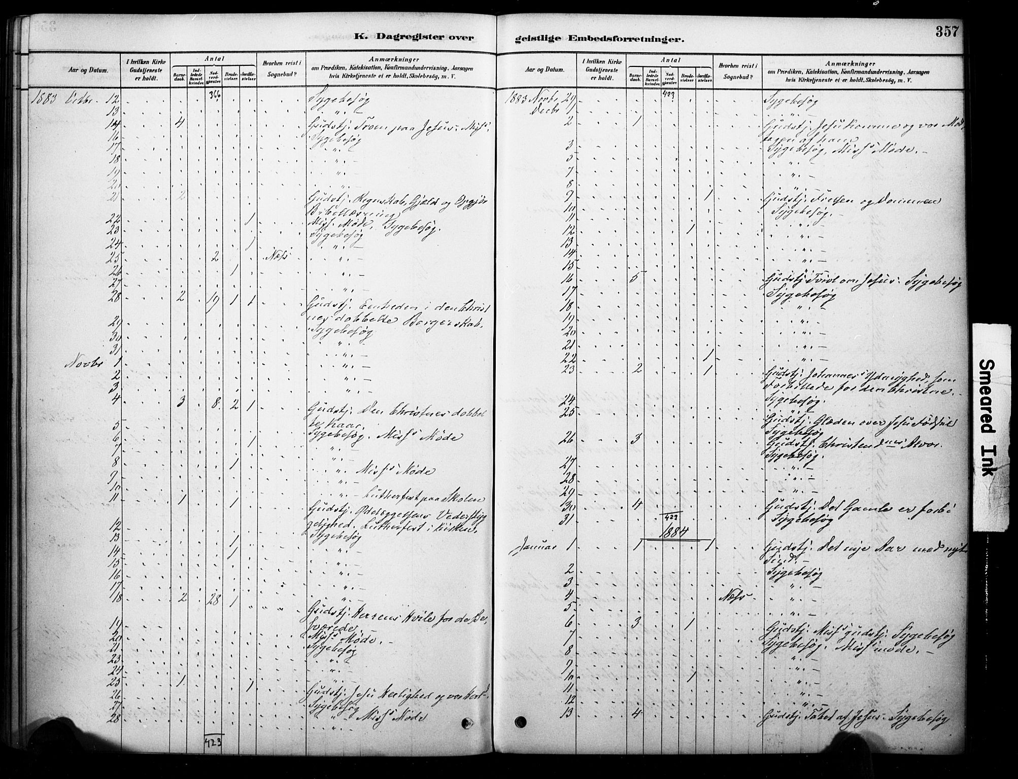 Strømm kirkebøker, AV/SAKO-A-322/F/Fb/L0001: Parish register (official) no. II 1, 1878-1899, p. 357