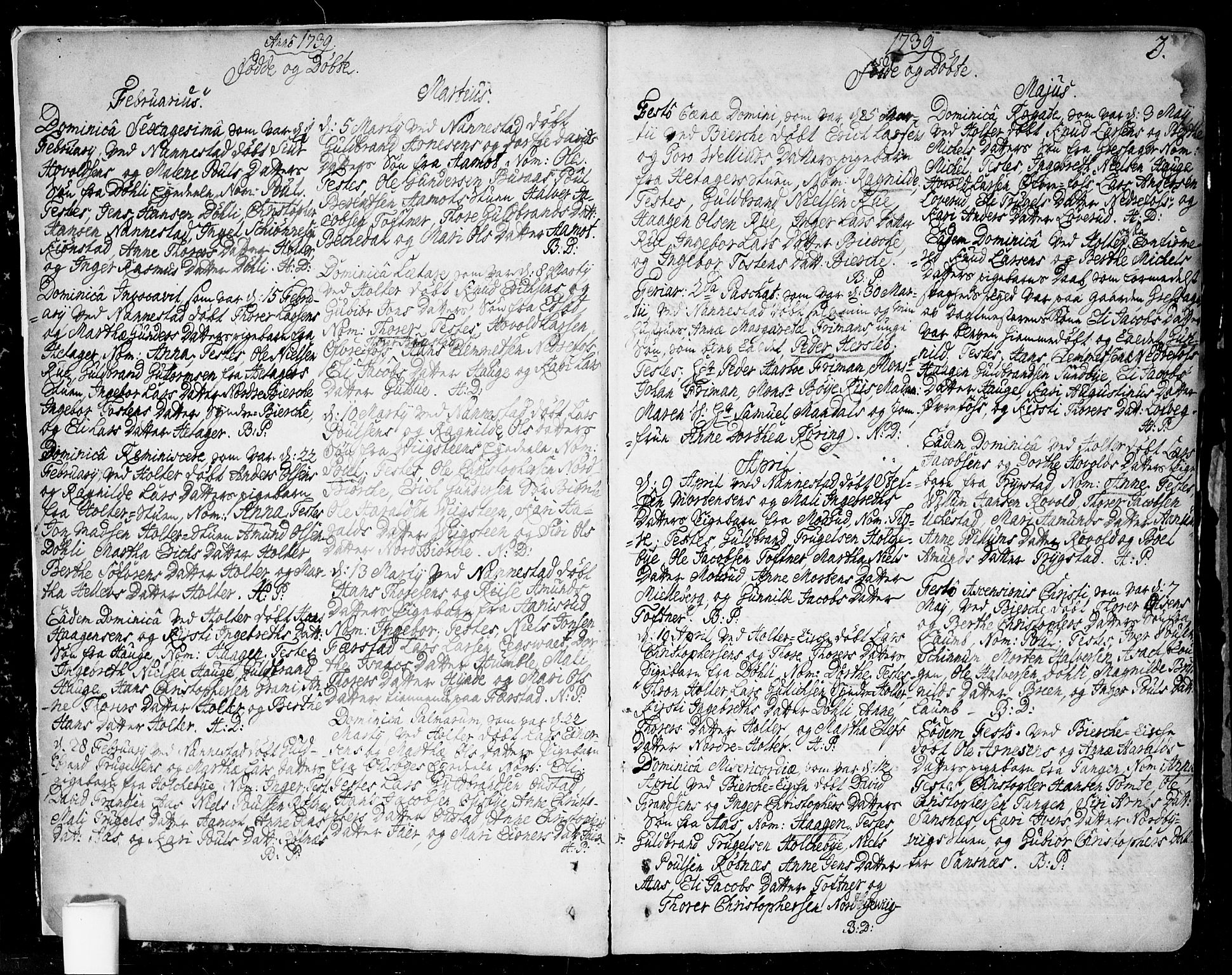 Nannestad prestekontor Kirkebøker, SAO/A-10414a/F/Fa/L0006: Parish register (official) no. I 6, 1739-1754, p. 3