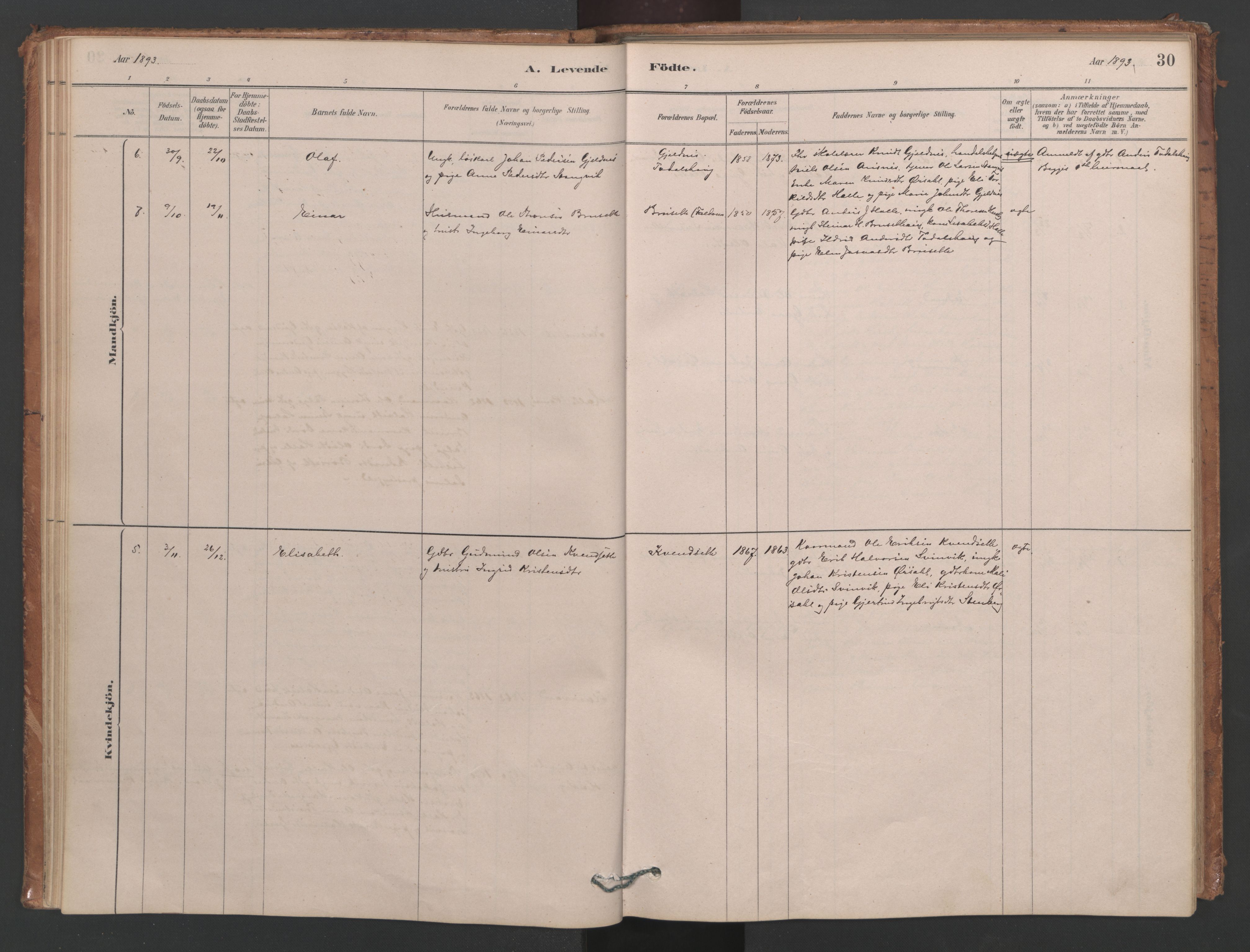 Ministerialprotokoller, klokkerbøker og fødselsregistre - Møre og Romsdal, AV/SAT-A-1454/593/L1034: Parish register (official) no. 593A01, 1879-1911, p. 30