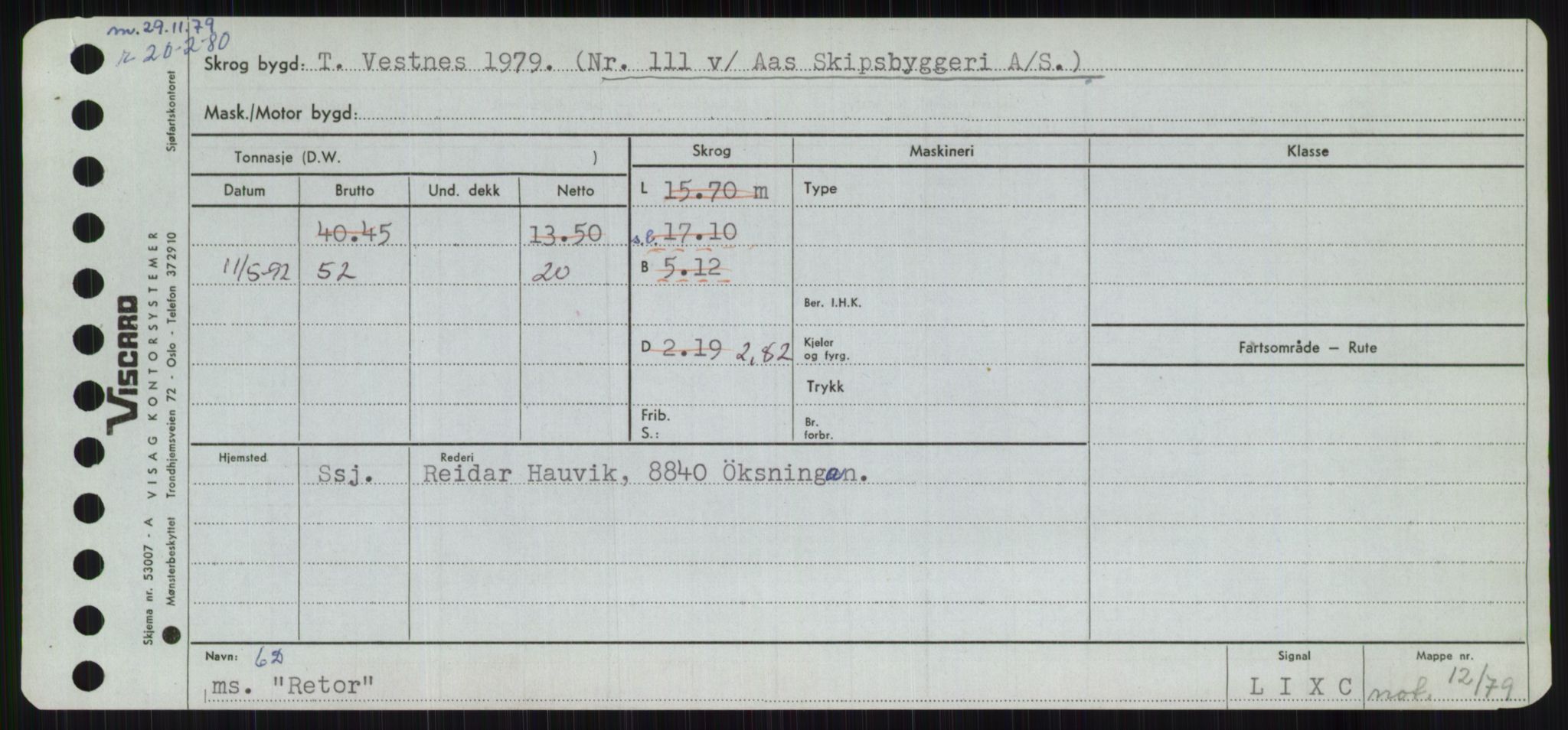 Sjøfartsdirektoratet med forløpere, Skipsmålingen, RA/S-1627/H/Ha/L0004/0002: Fartøy, Mas-R / Fartøy, Odin-R, p. 661