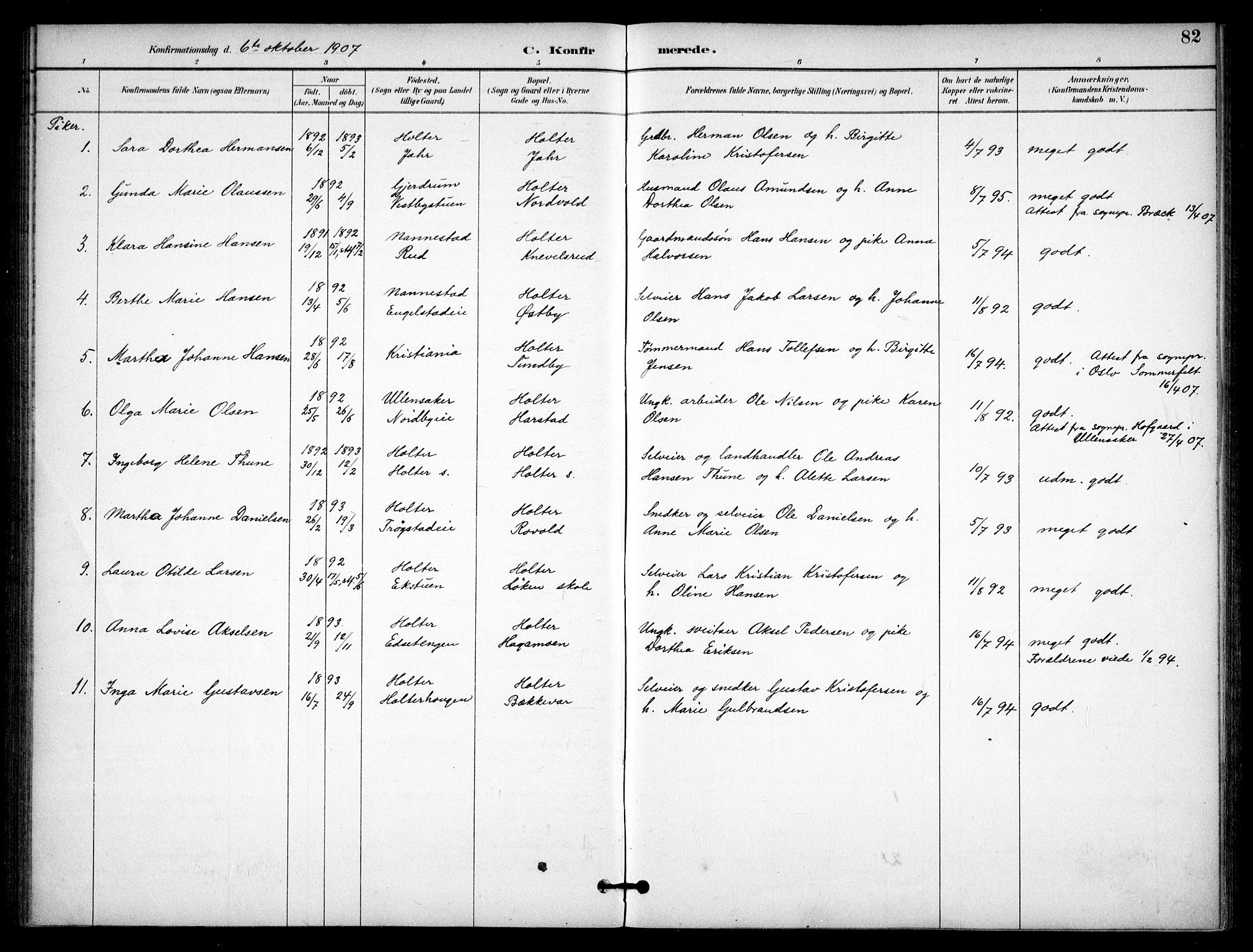 Nannestad prestekontor Kirkebøker, SAO/A-10414a/F/Fb/L0002: Parish register (official) no. II 2, 1891-1909, p. 82