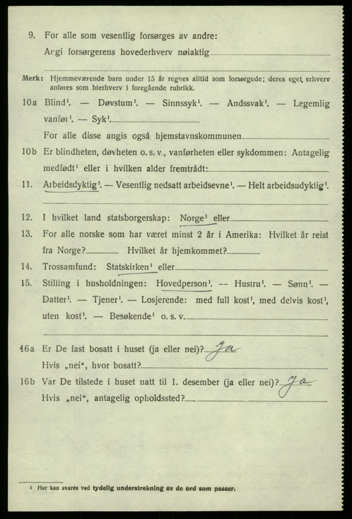 SAB, 1920 census for Hamre, 1920, p. 2334