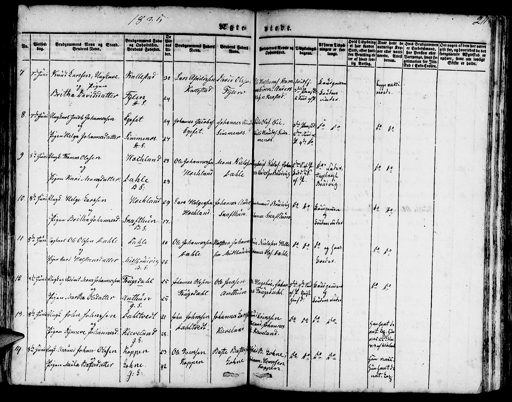 Haus sokneprestembete, SAB/A-75601/H/Haa: Parish register (official) no. A 14, 1827-1838, p. 211