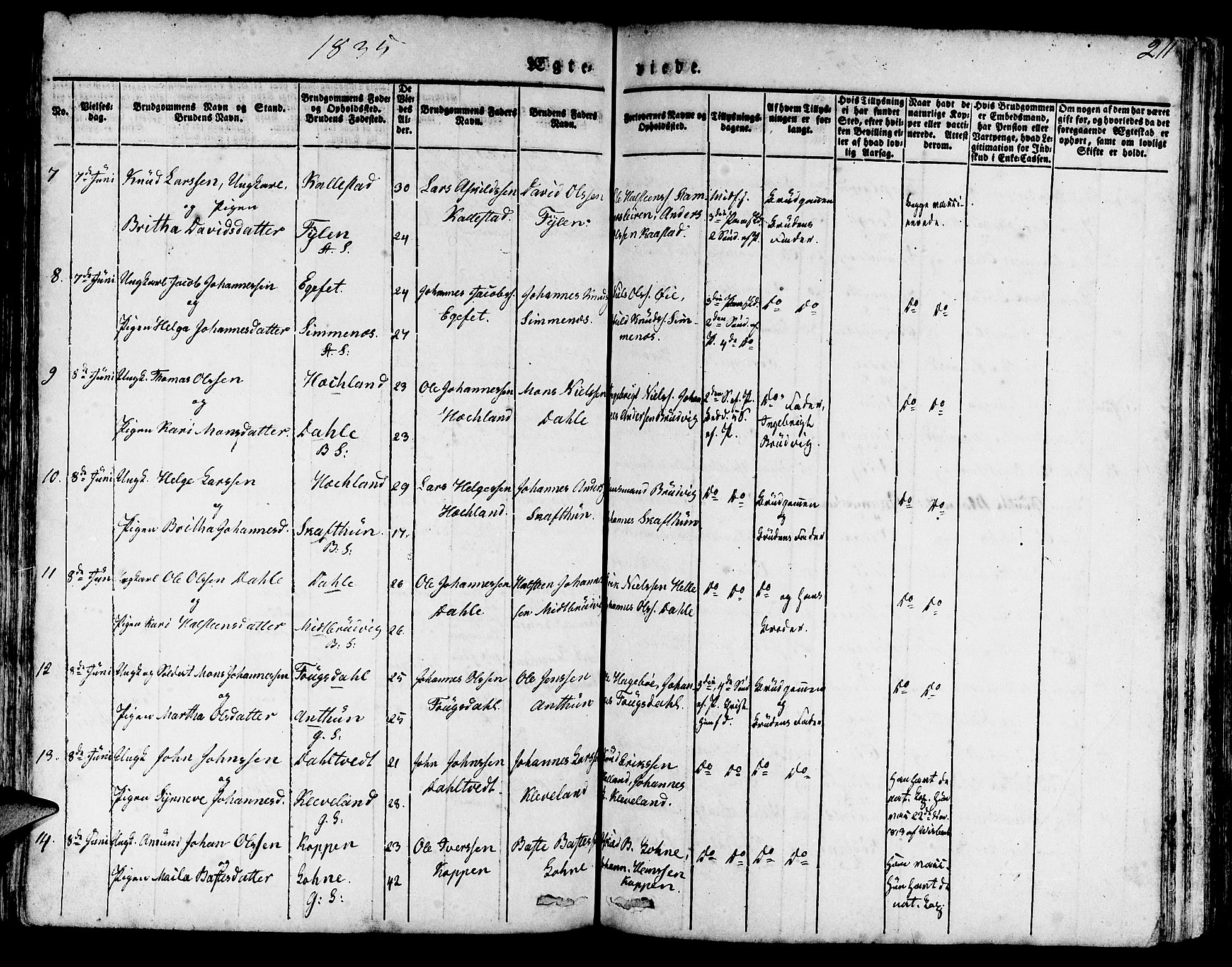 Haus sokneprestembete, AV/SAB-A-75601/H/Haa: Parish register (official) no. A 14, 1827-1838, p. 211