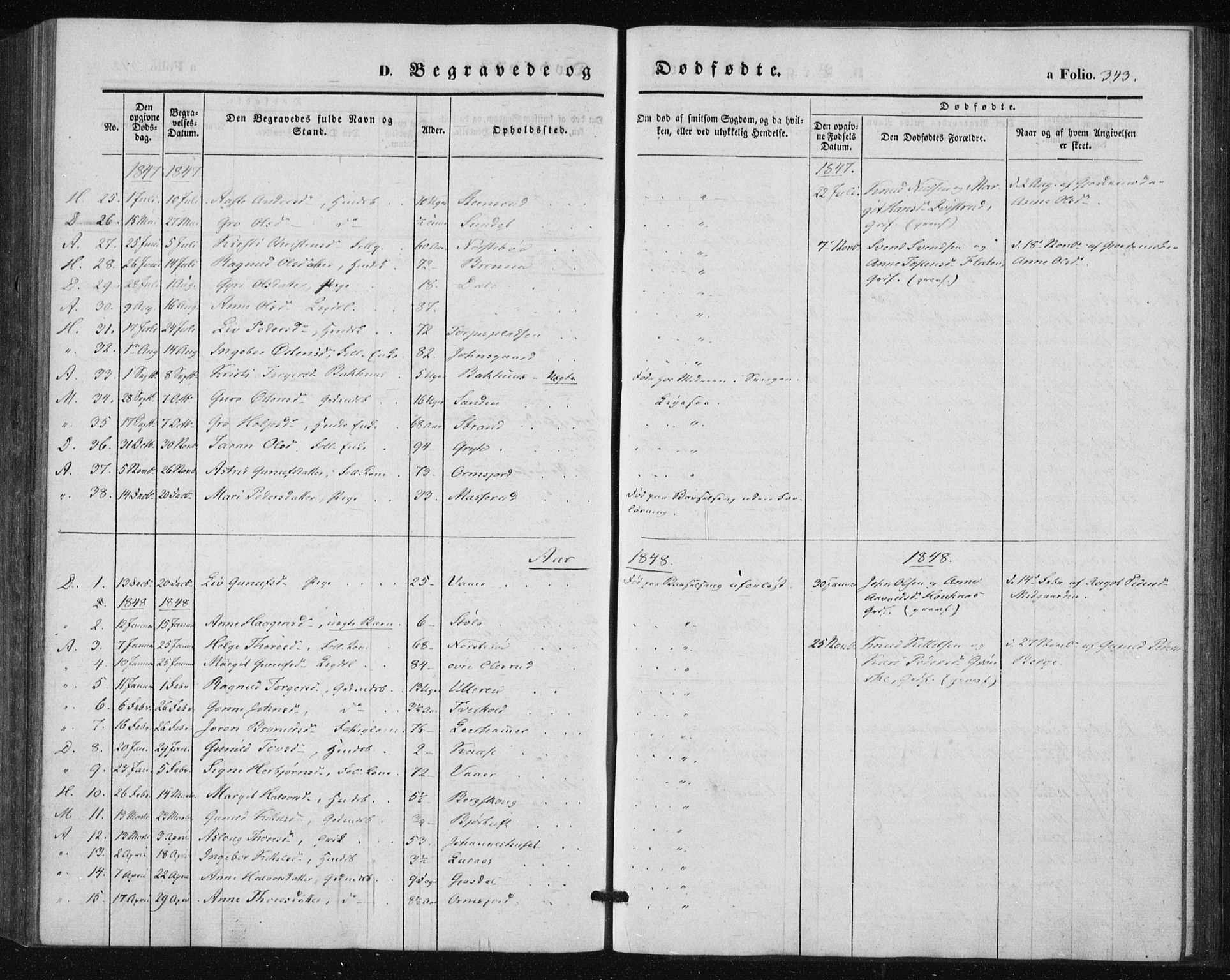 Tinn kirkebøker, AV/SAKO-A-308/F/Fa/L0005: Parish register (official) no. I 5, 1844-1856, p. 343