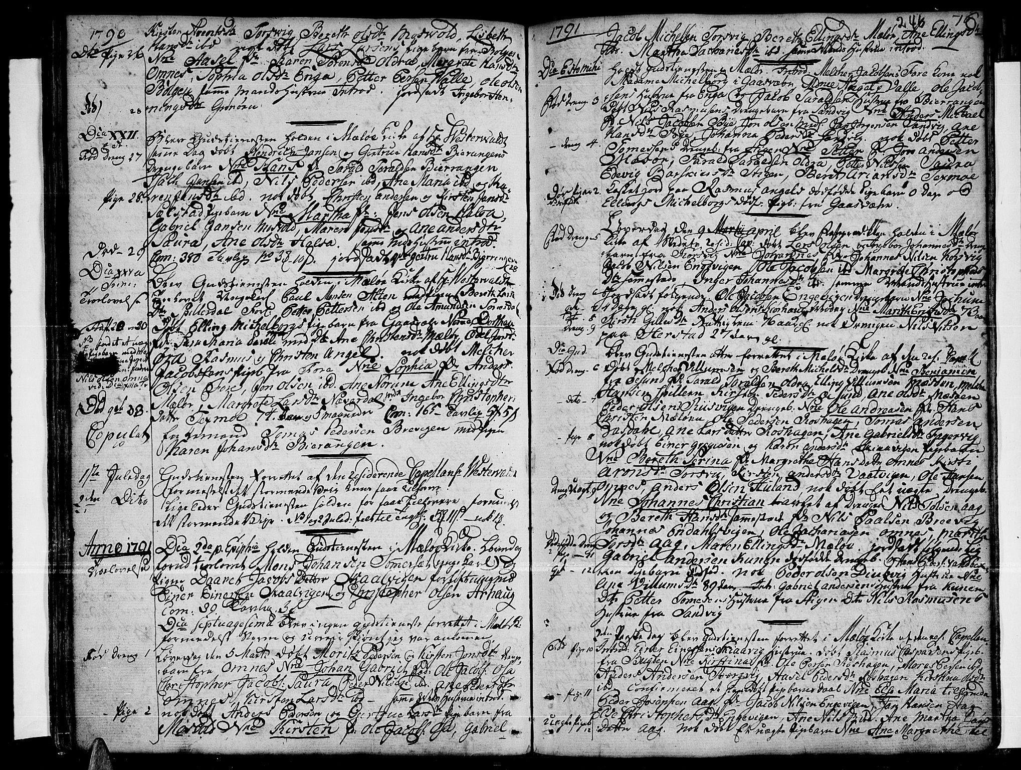 Ministerialprotokoller, klokkerbøker og fødselsregistre - Nordland, SAT/A-1459/841/L0591: Parish register (official) no. 841A03 /2, 1777-1819, p. 245-246
