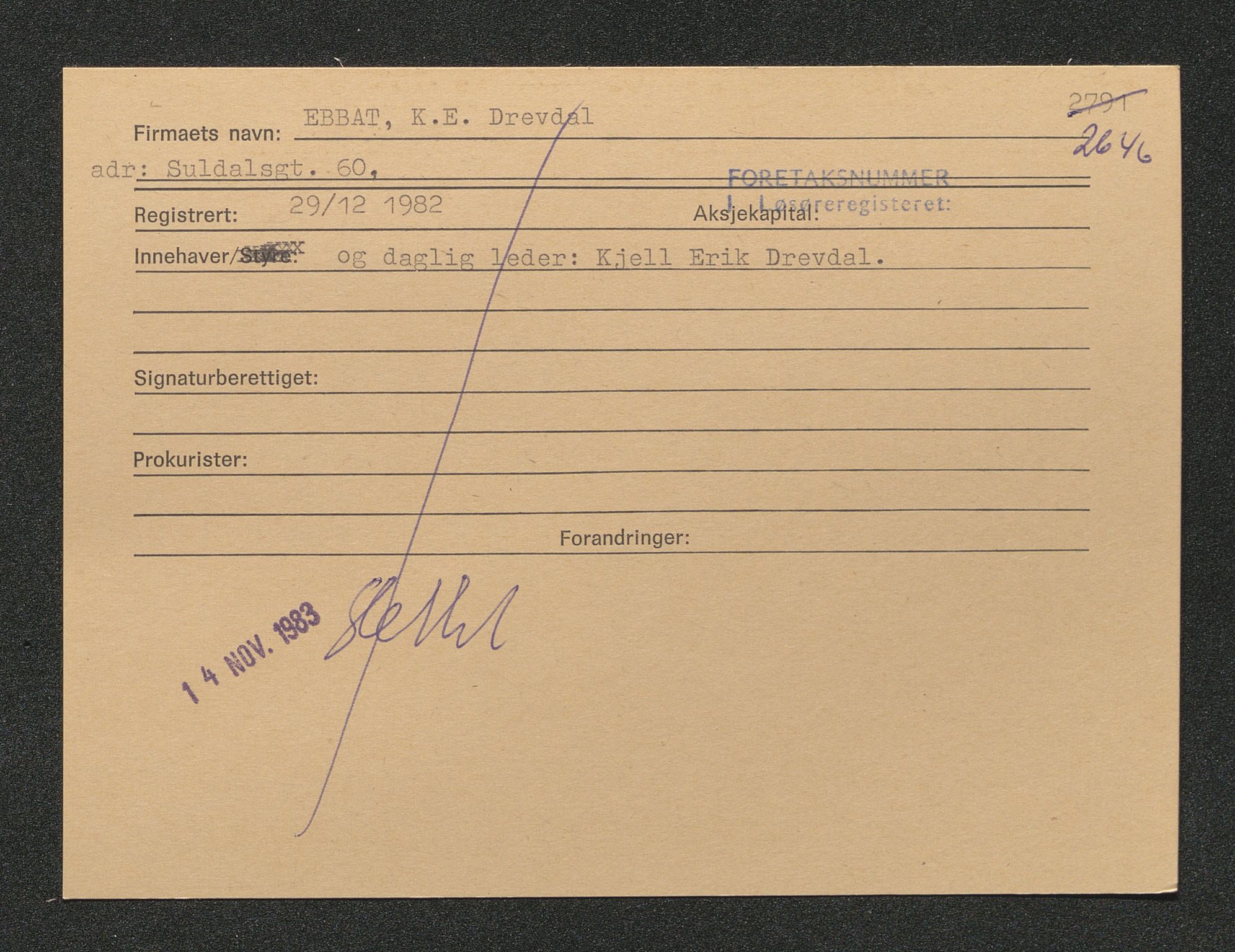 Stavanger byfogd, AV/SAST-A-101408/001/4/42/422/4221A/L0001: Register over slettede firma A-C, 1891-1987, p. 621