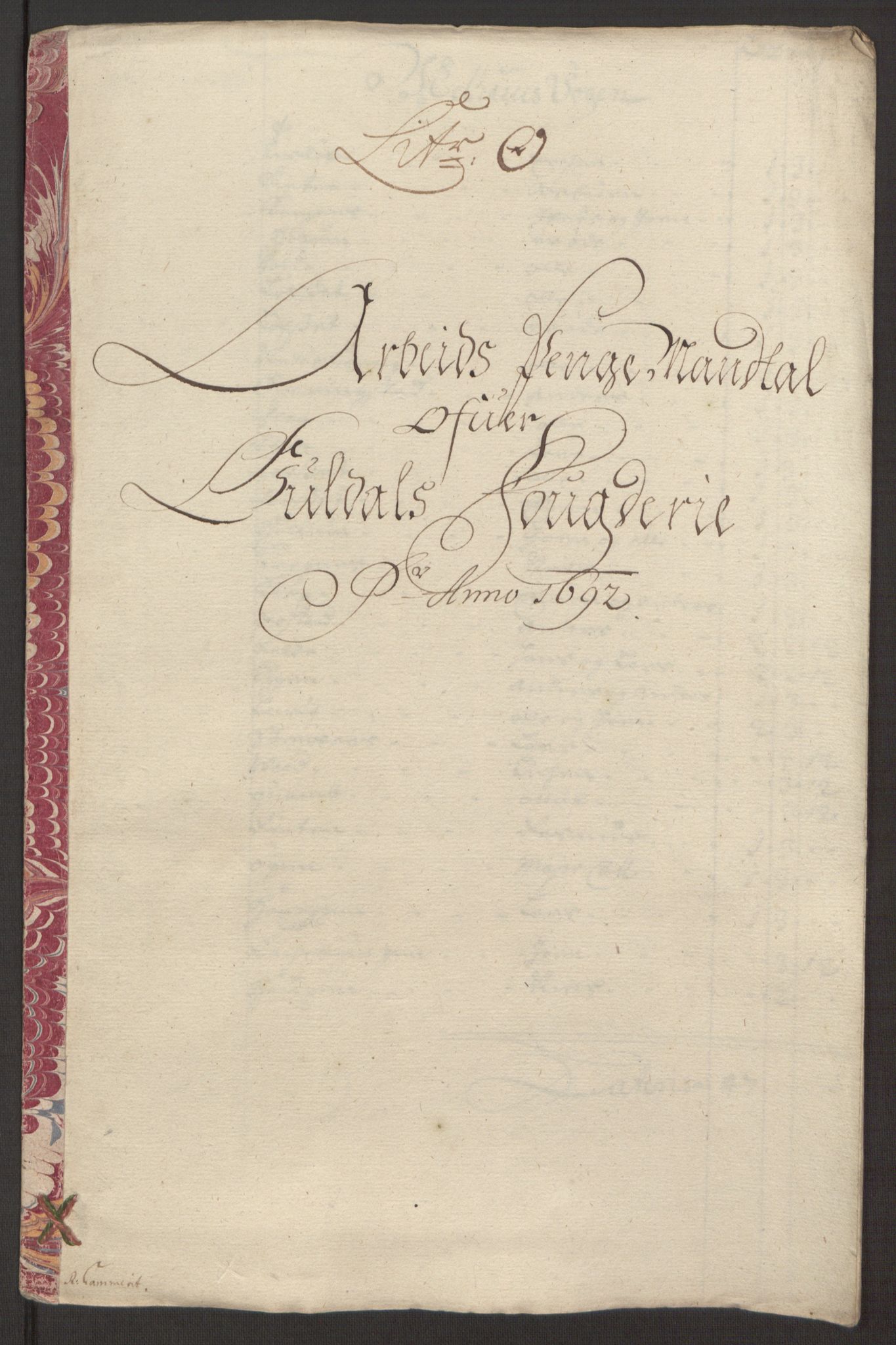 Rentekammeret inntil 1814, Reviderte regnskaper, Fogderegnskap, RA/EA-4092/R59/L3942: Fogderegnskap Gauldal, 1692, p. 181