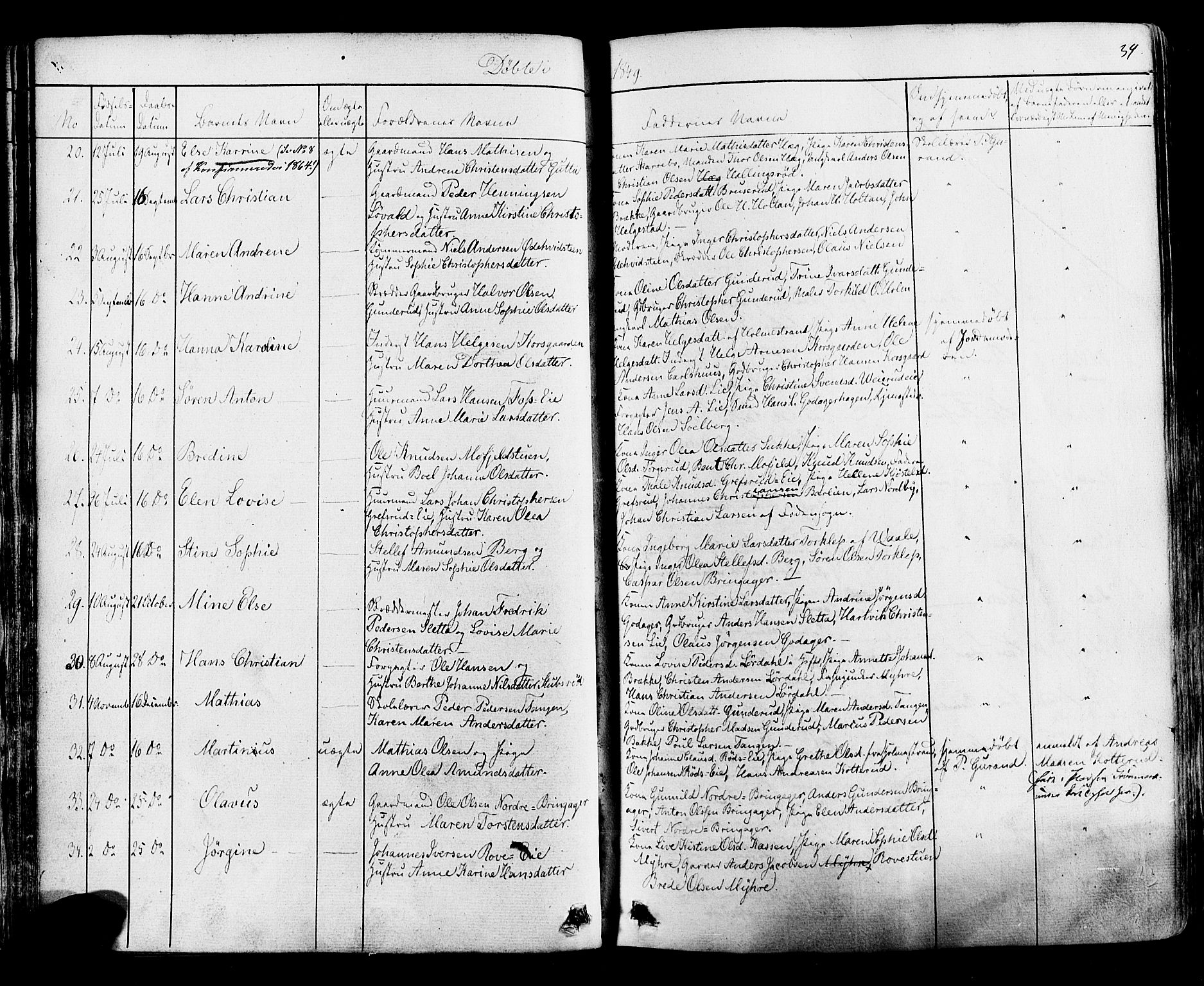 Botne kirkebøker, SAKO/A-340/F/Fa/L0006: Parish register (official) no. I 6, 1836-1877, p. 39