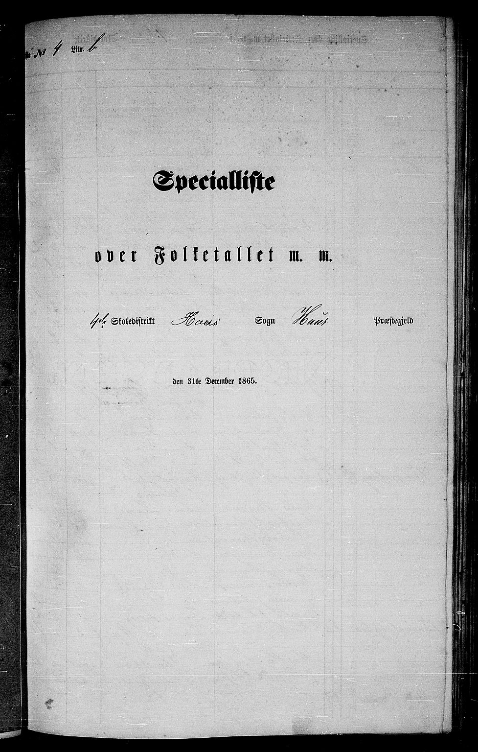 RA, 1865 census for Haus, 1865, p. 88