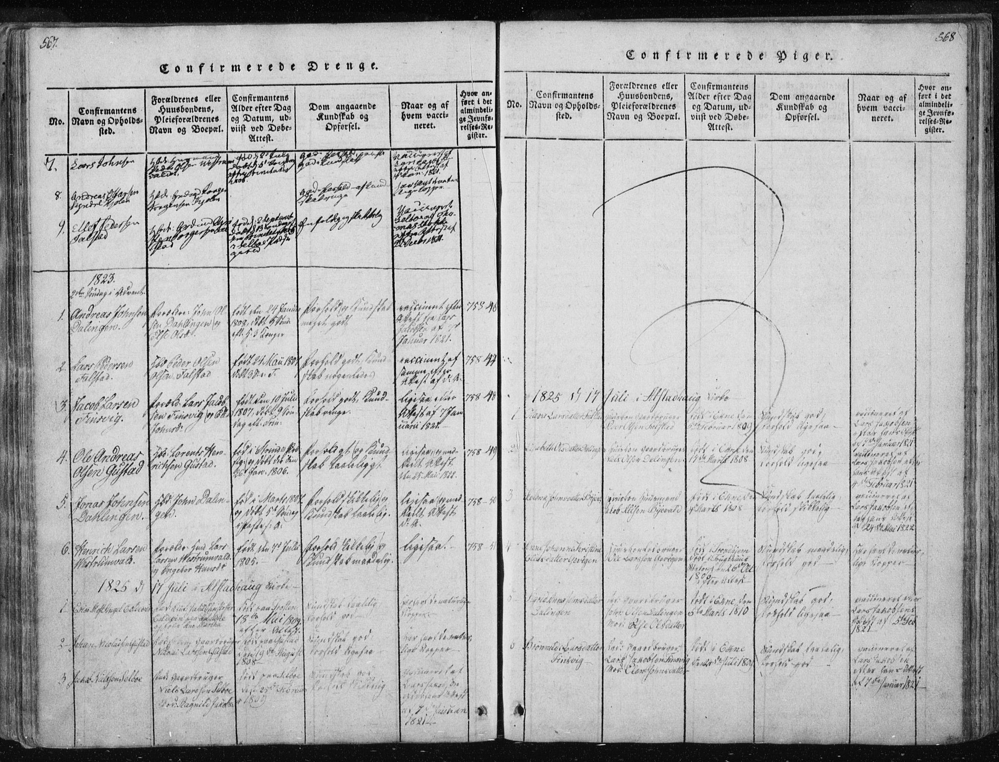 Ministerialprotokoller, klokkerbøker og fødselsregistre - Nord-Trøndelag, AV/SAT-A-1458/717/L0148: Parish register (official) no. 717A04 /3, 1816-1825, p. 567-568