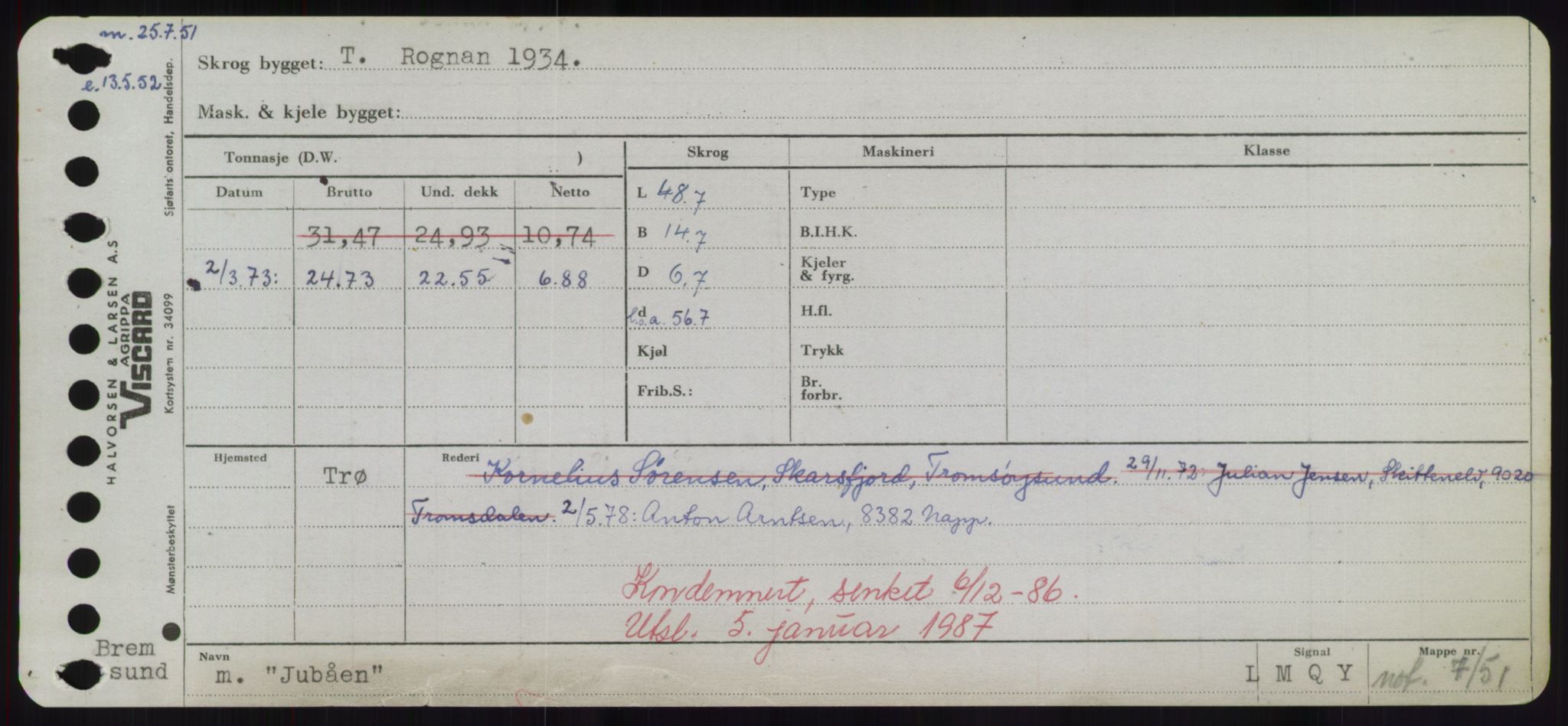 Sjøfartsdirektoratet med forløpere, Skipsmålingen, RA/S-1627/H/Hd/L0019: Fartøy, J, p. 621