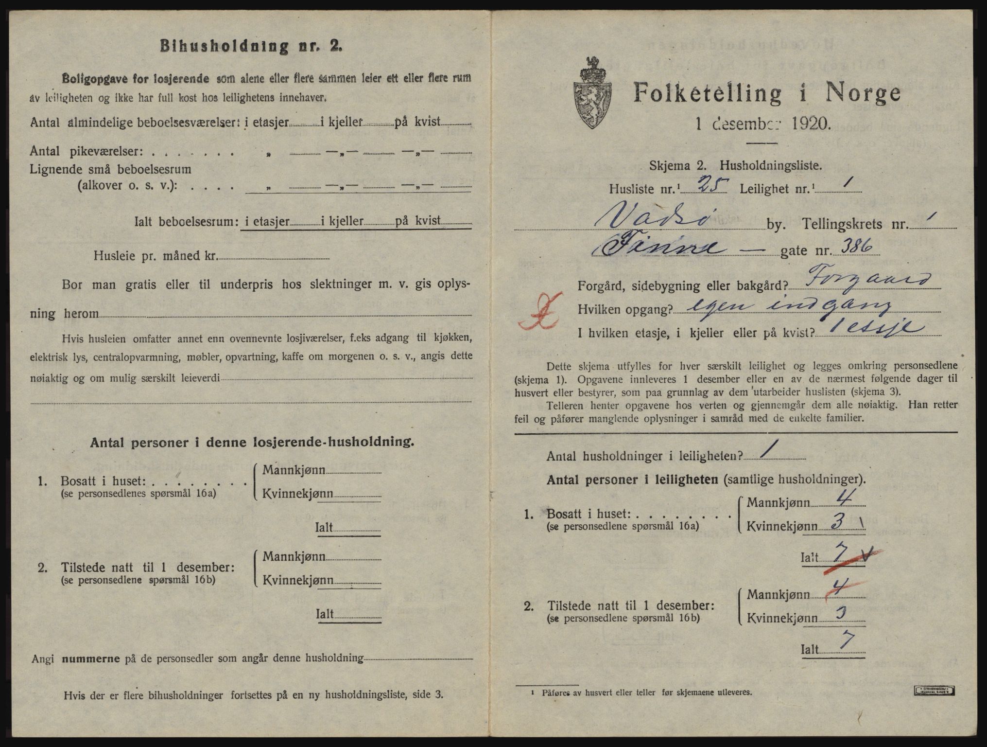 SATØ, 1920 census for Vadsø, 1920, p. 642