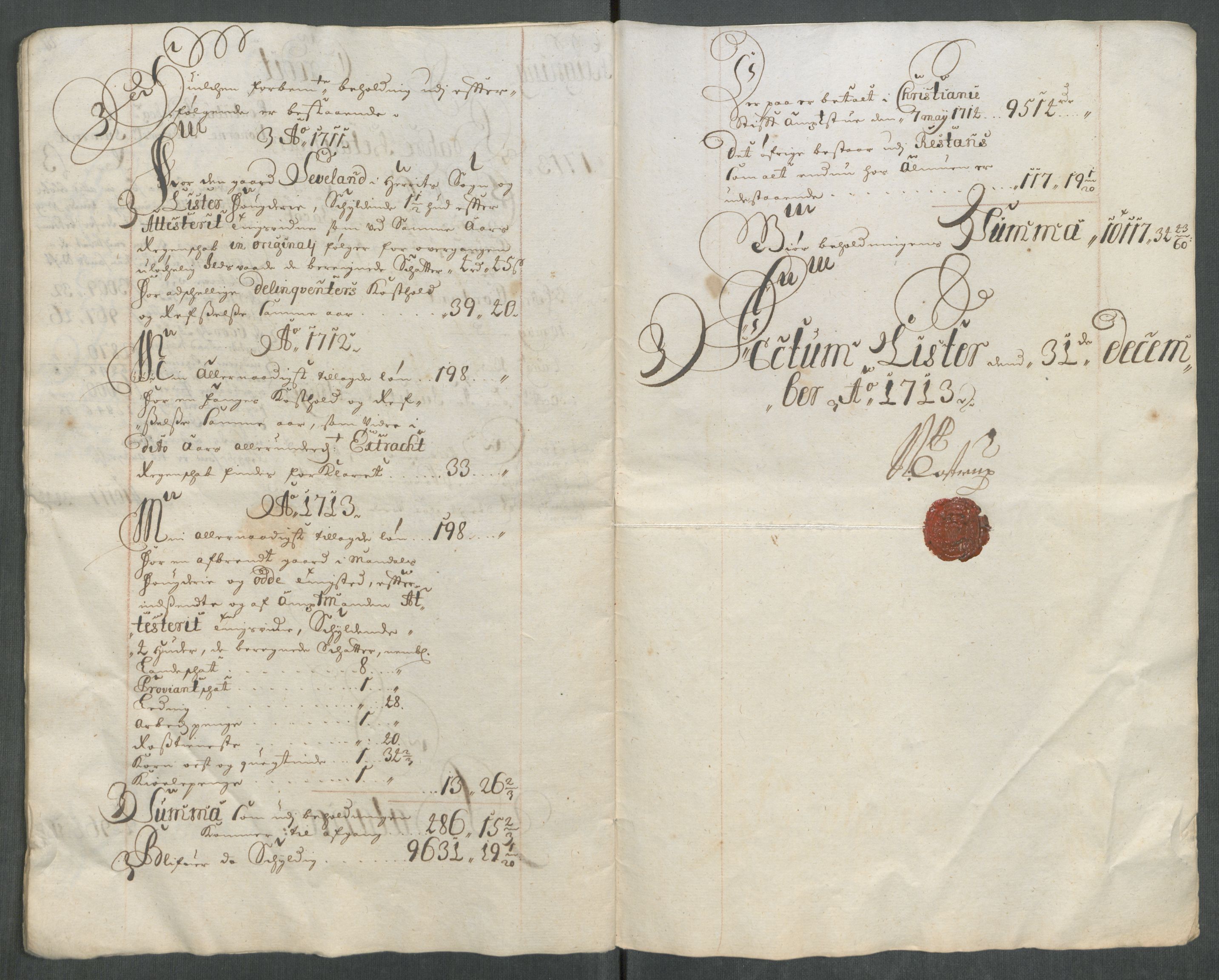 Rentekammeret inntil 1814, Reviderte regnskaper, Fogderegnskap, RA/EA-4092/R43/L2556: Fogderegnskap Lista og Mandal, 1713, p. 18