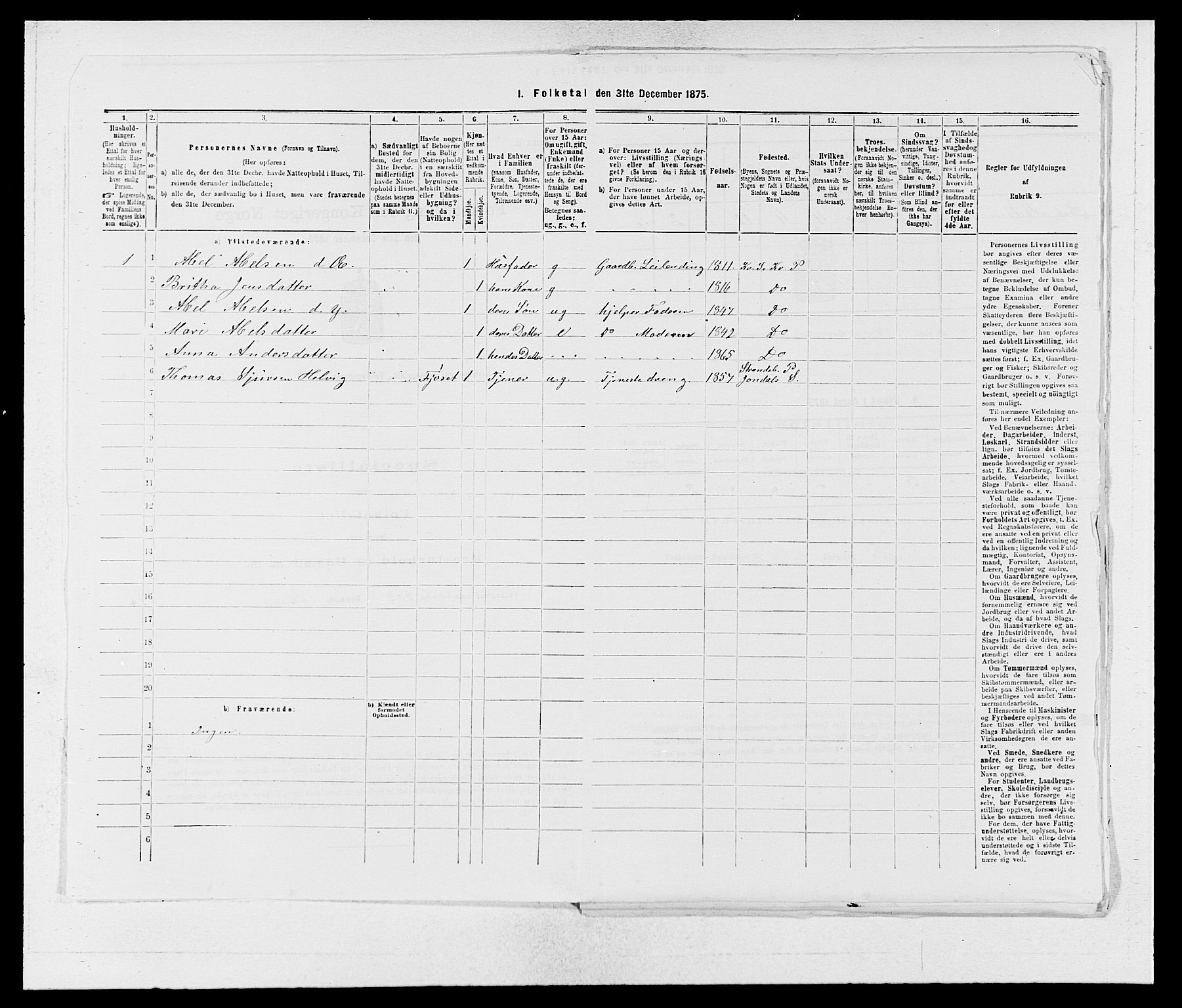 SAB, 1875 census for 1224P Kvinnherad, 1875, p. 804