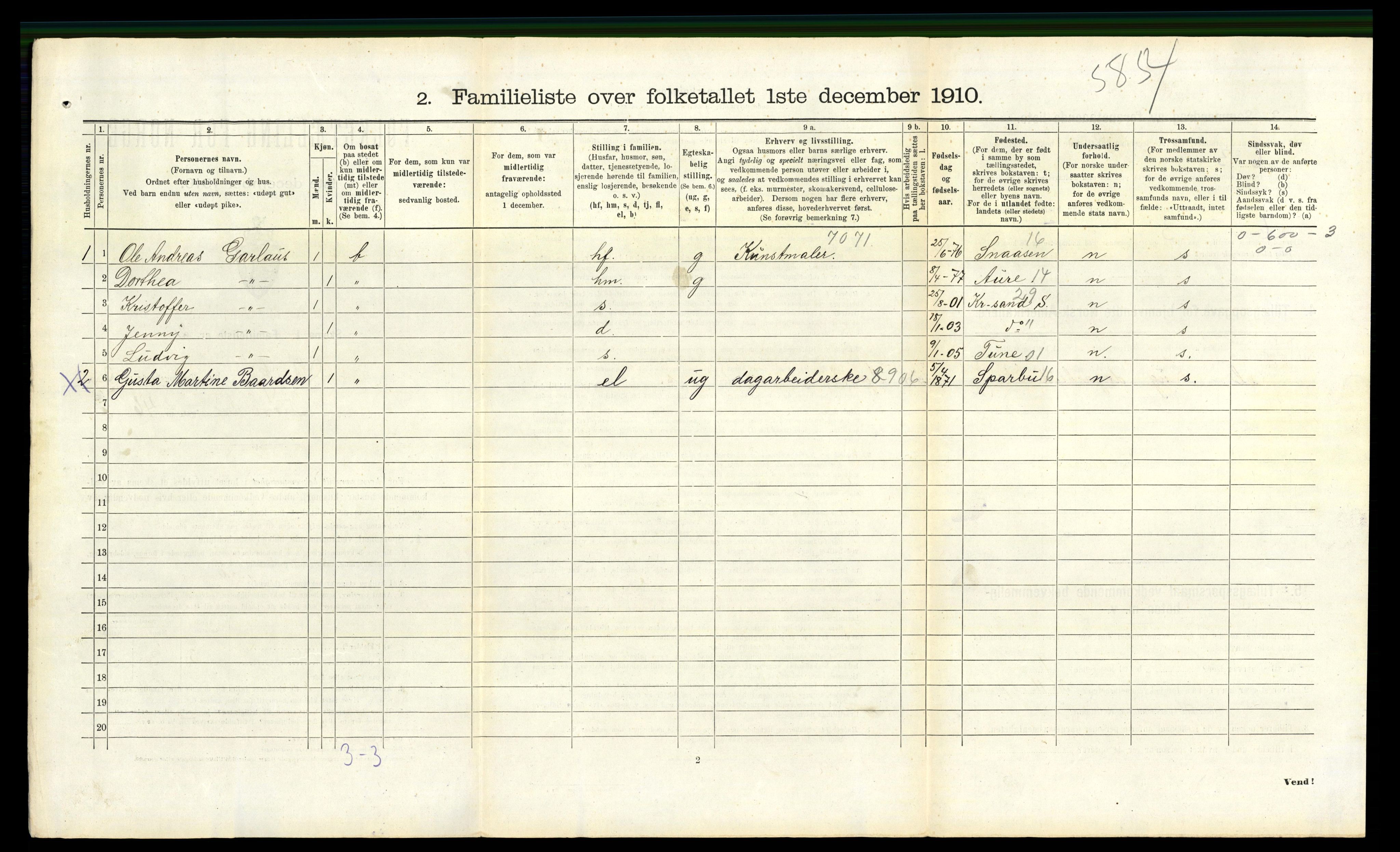 RA, 1910 census for Steinkjer, 1910, p. 699