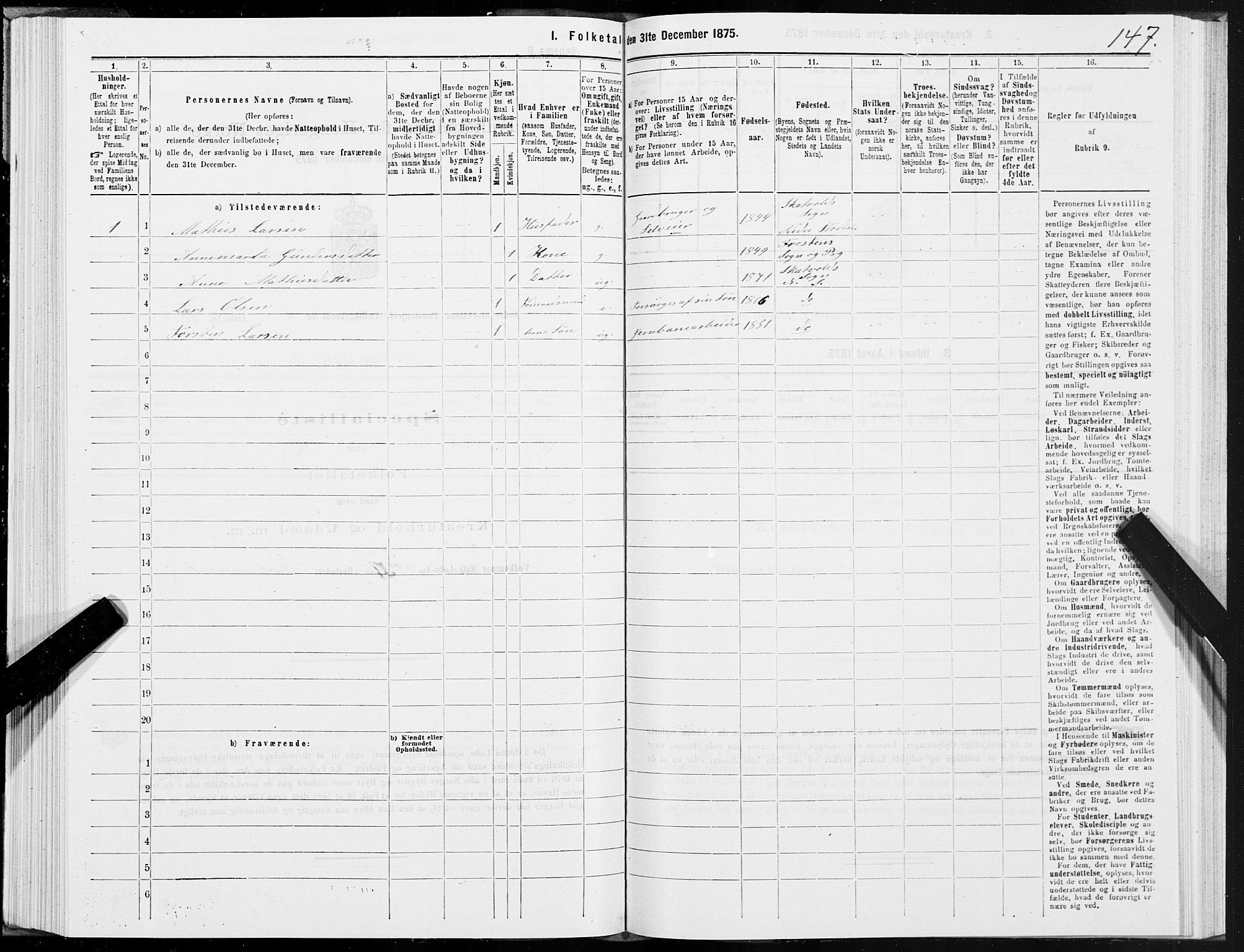 SAT, 1875 census for 1714P Nedre Stjørdal, 1875, p. 1147