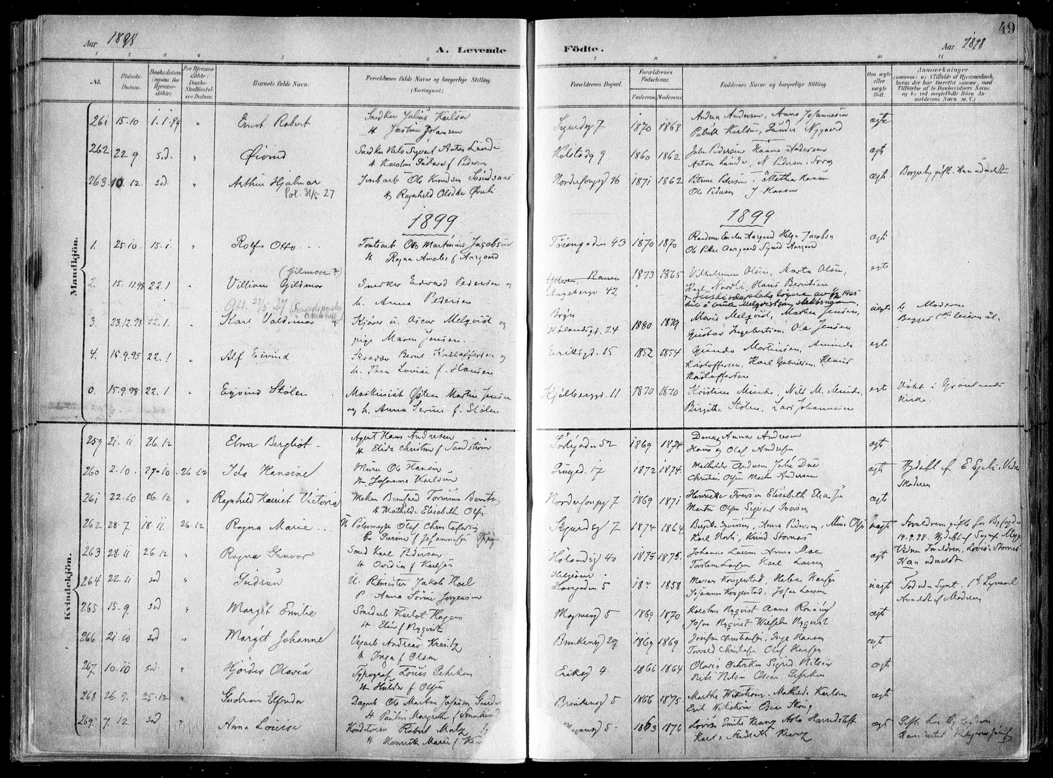 Kampen prestekontor Kirkebøker, SAO/A-10853/F/Fa/L0007: Parish register (official) no. I 7, 1897-1905, p. 49