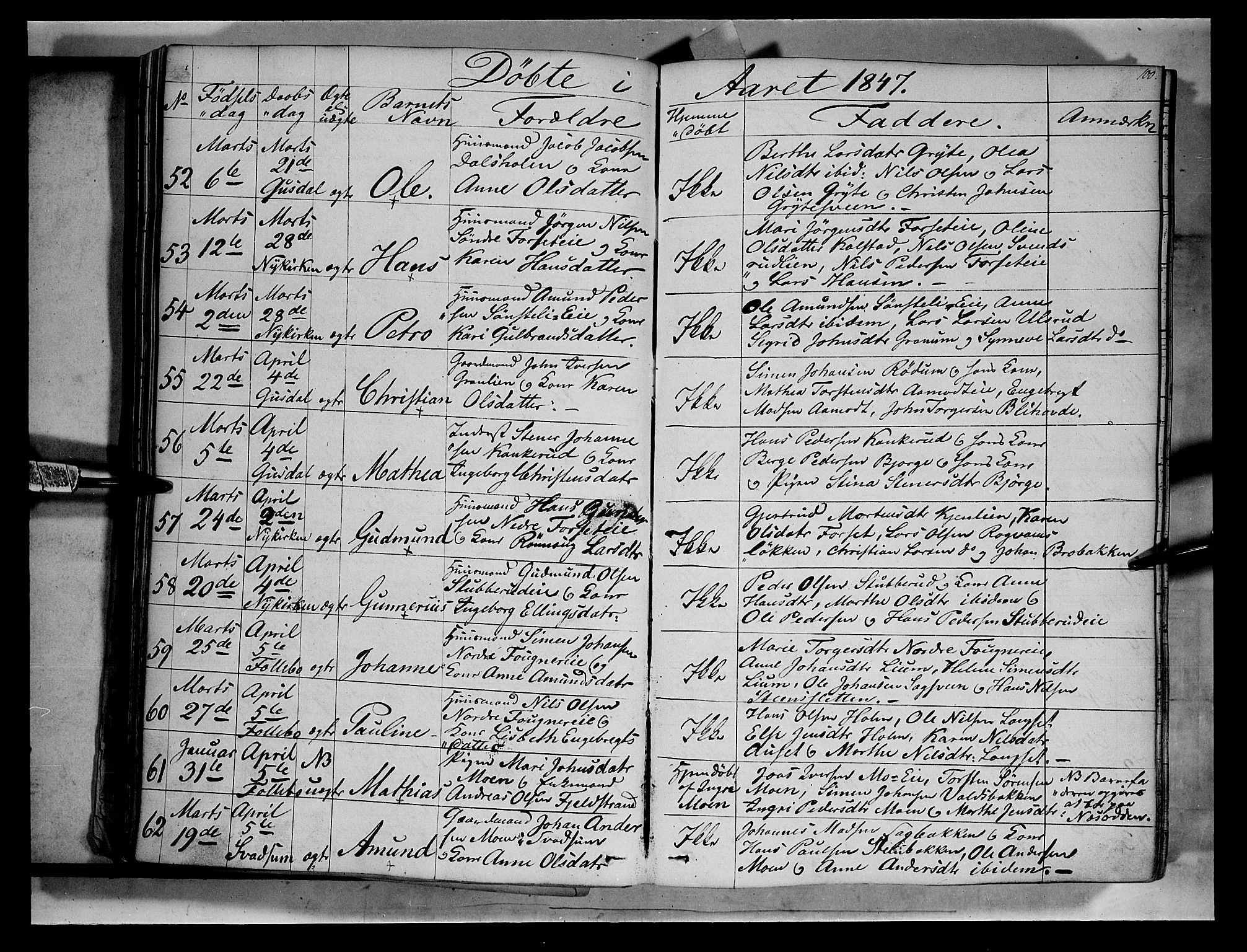 Gausdal prestekontor, AV/SAH-PREST-090/H/Ha/Haa/L0007: Parish register (official) no. 7, 1840-1850, p. 100