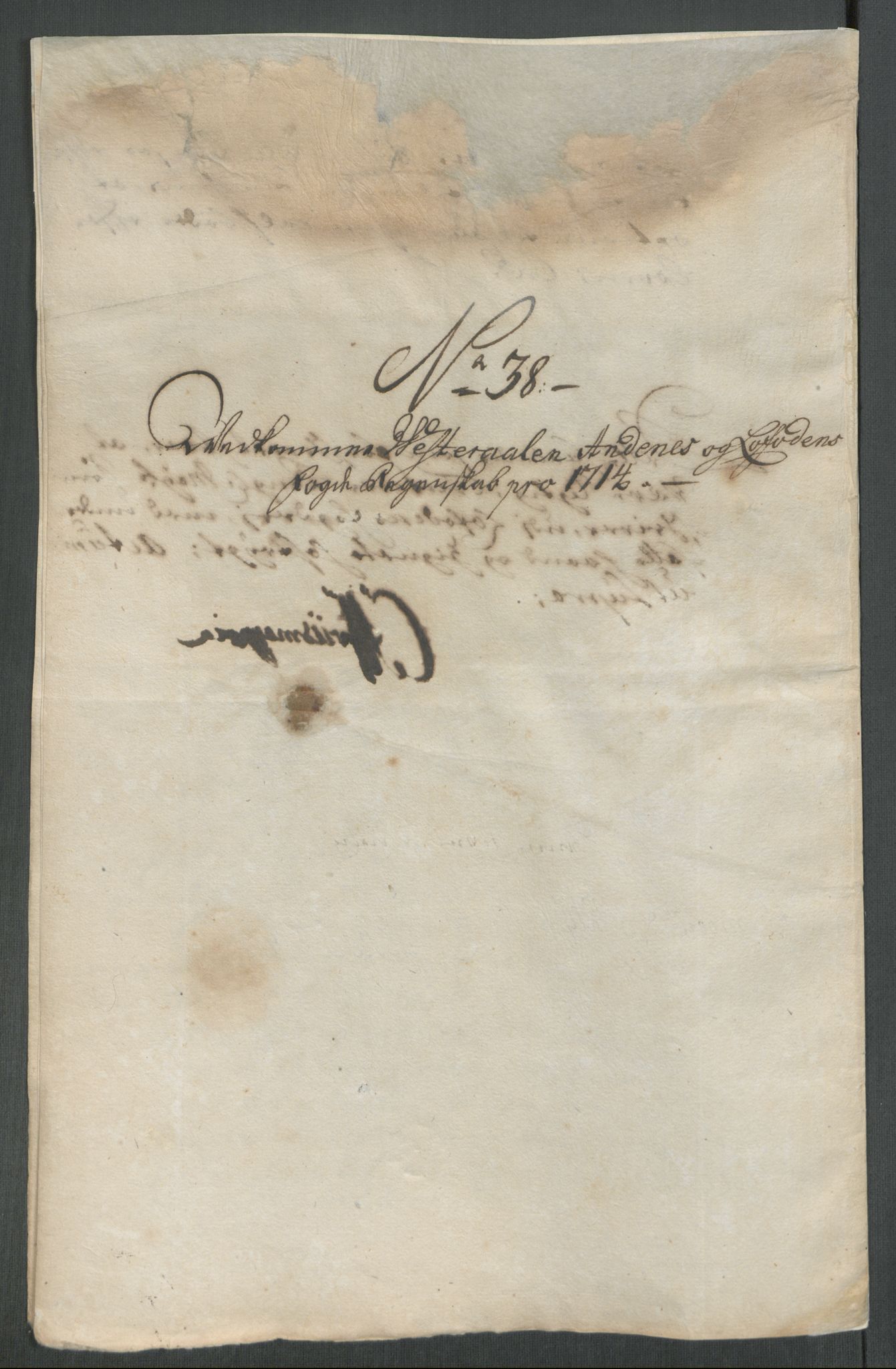 Rentekammeret inntil 1814, Reviderte regnskaper, Fogderegnskap, AV/RA-EA-4092/R67/L4680: Fogderegnskap Vesterålen, Andenes og Lofoten, 1714, p. 232