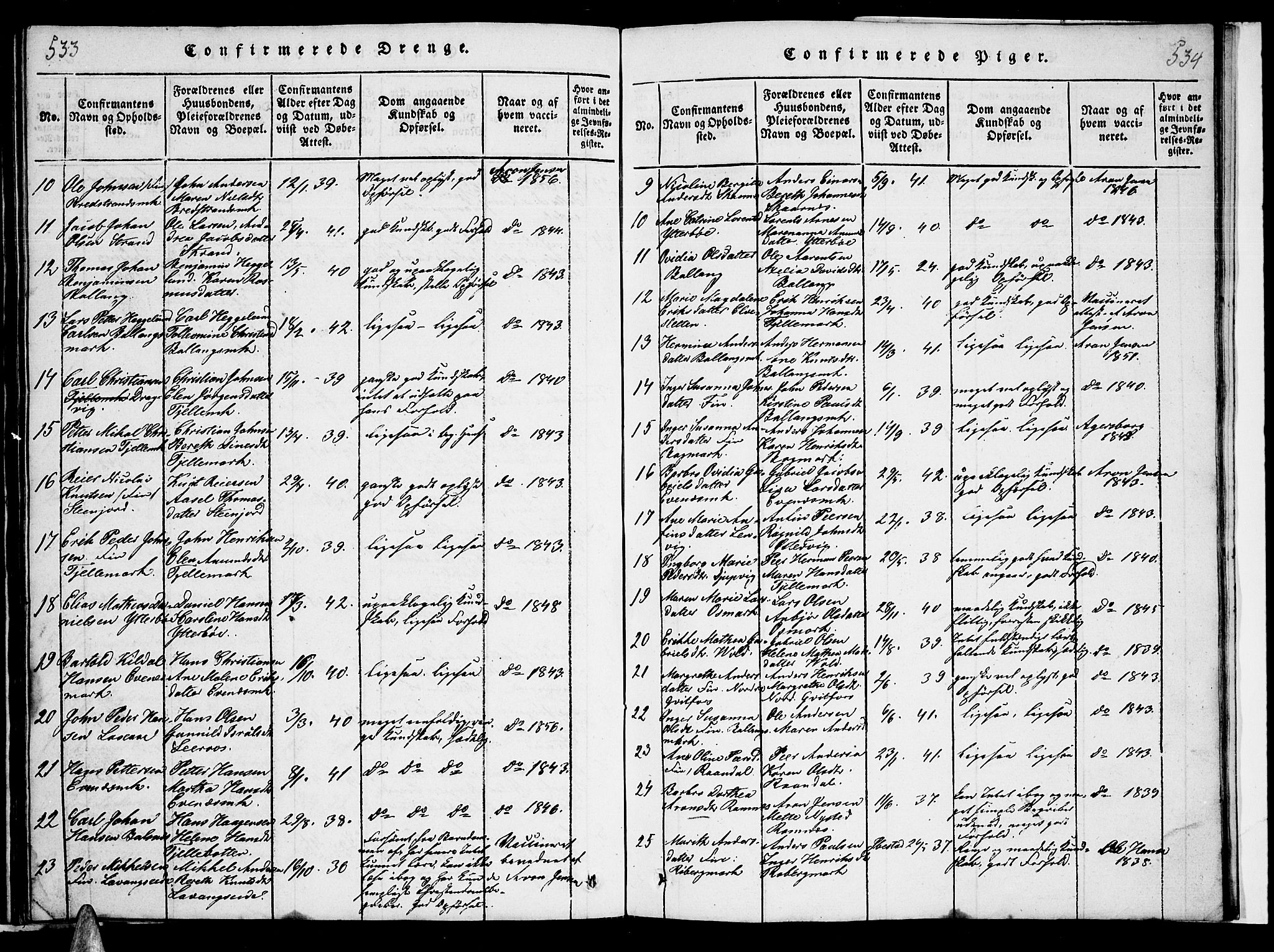 Ministerialprotokoller, klokkerbøker og fødselsregistre - Nordland, SAT/A-1459/863/L0911: Parish register (copy) no. 863C01, 1821-1858, p. 533-534