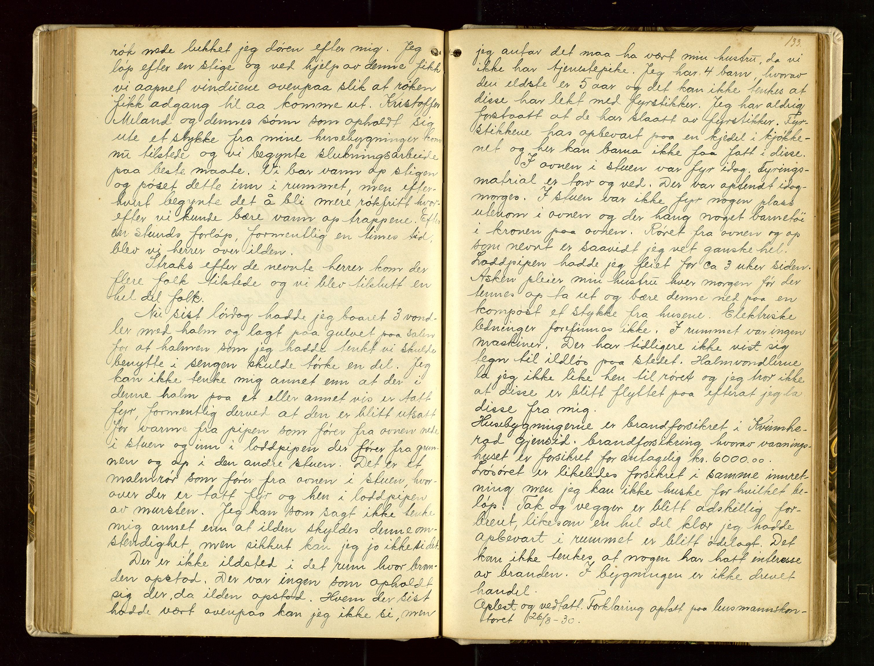 Skjold lensmannskontor, AV/SAST-A-100182/Goa/L0002: "Brandtaksasjons-Protokol for Skjolds Thinglag", 1890-1949, p. 132b-133a