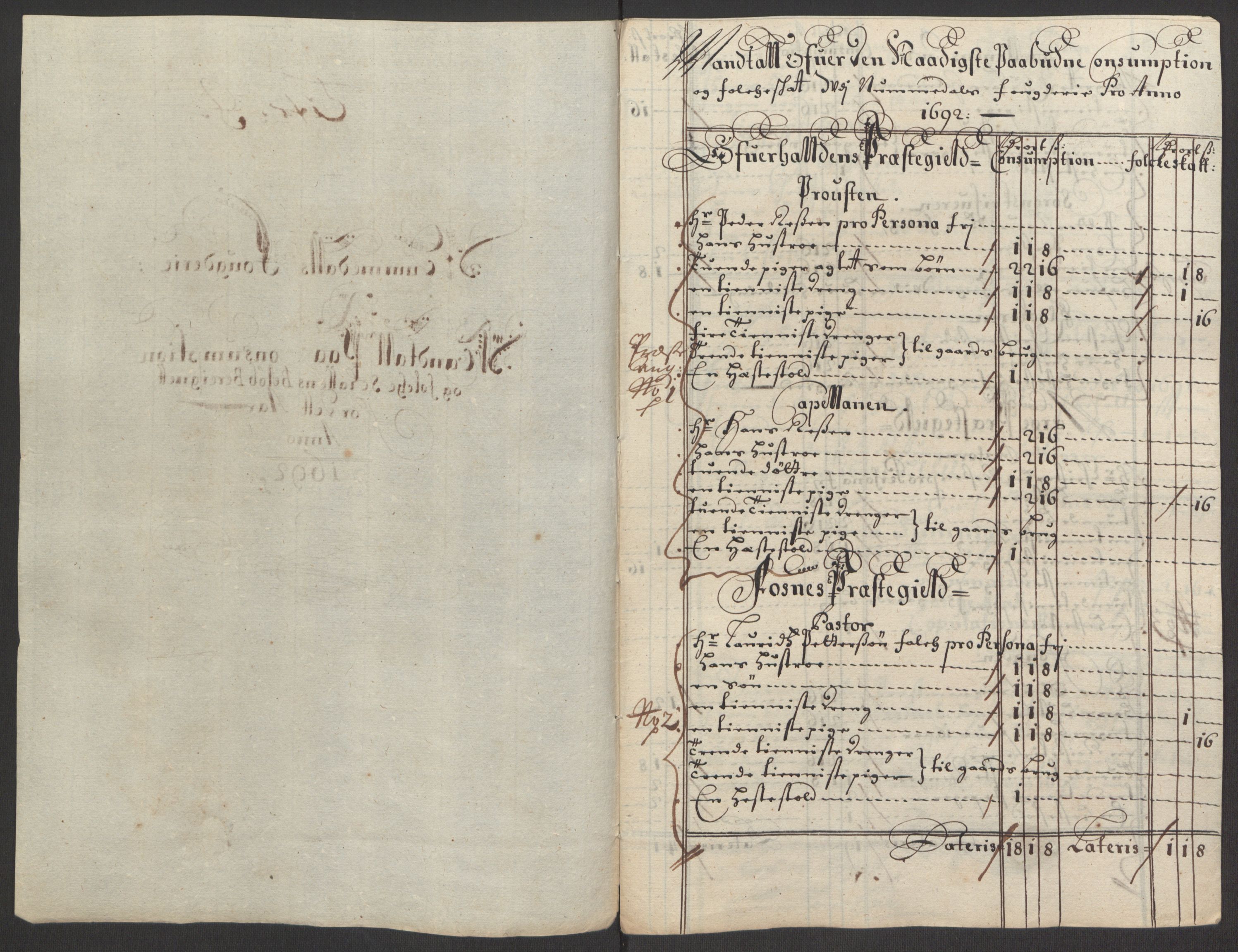 Rentekammeret inntil 1814, Reviderte regnskaper, Fogderegnskap, RA/EA-4092/R64/L4424: Fogderegnskap Namdal, 1692-1695, p. 53
