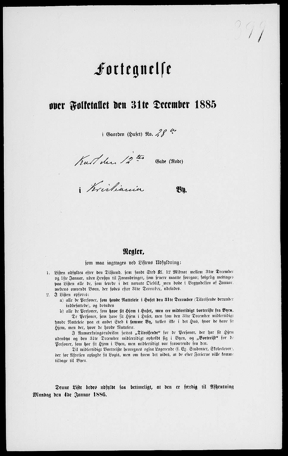 RA, 1885 census for 0301 Kristiania, 1885, p. 1457