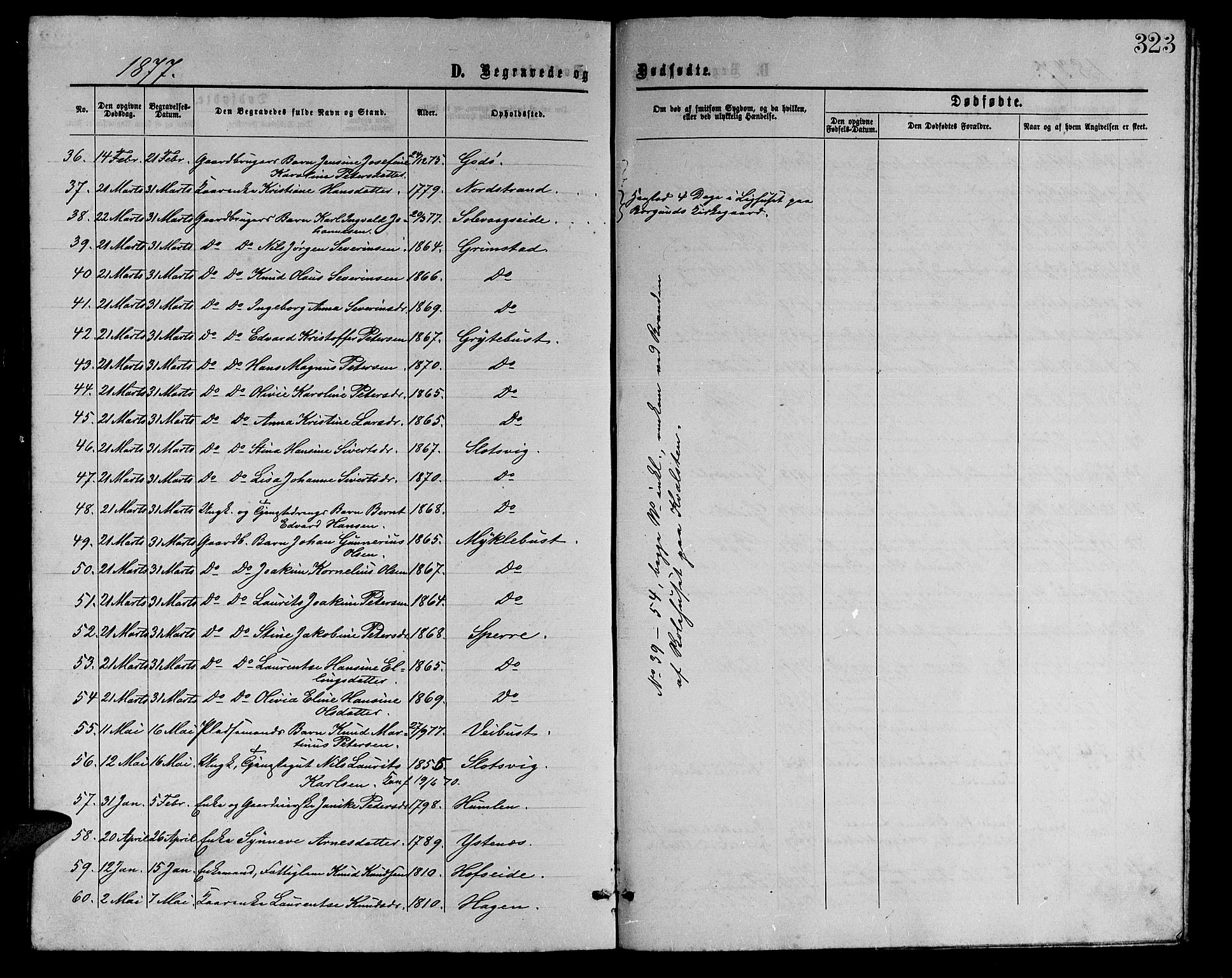 Ministerialprotokoller, klokkerbøker og fødselsregistre - Møre og Romsdal, AV/SAT-A-1454/528/L0428: Parish register (copy) no. 528C09, 1864-1880, p. 323