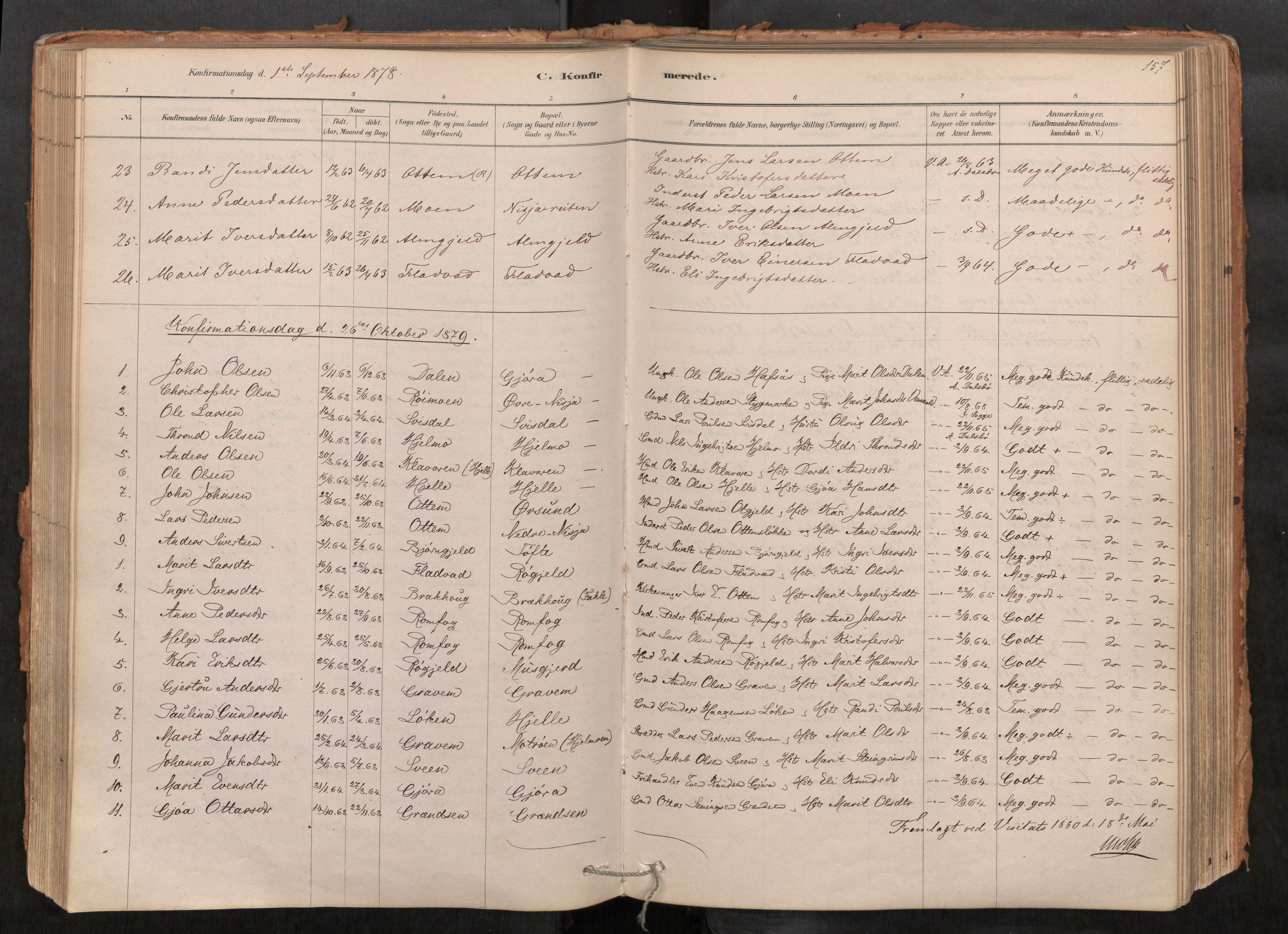 Sunndal sokneprestkontor, AV/SAT-A-1085/1/I/I1/I1a/L0001: Parish register (official) no. 1, 1877-1914, p. 157