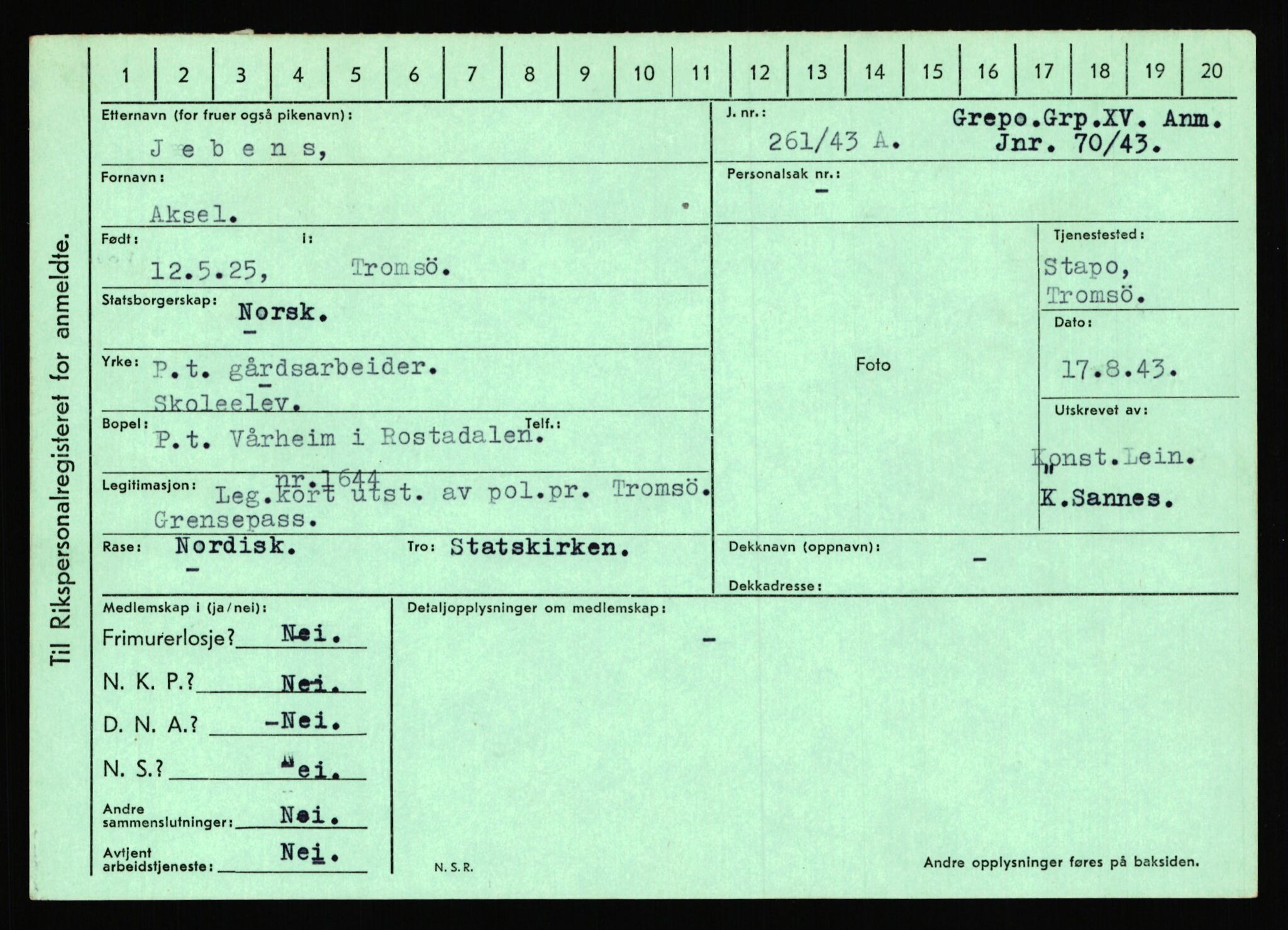 Statspolitiet - Hovedkontoret / Osloavdelingen, AV/RA-S-1329/C/Ca/L0007: Hol - Joelsen, 1943-1945, p. 3528