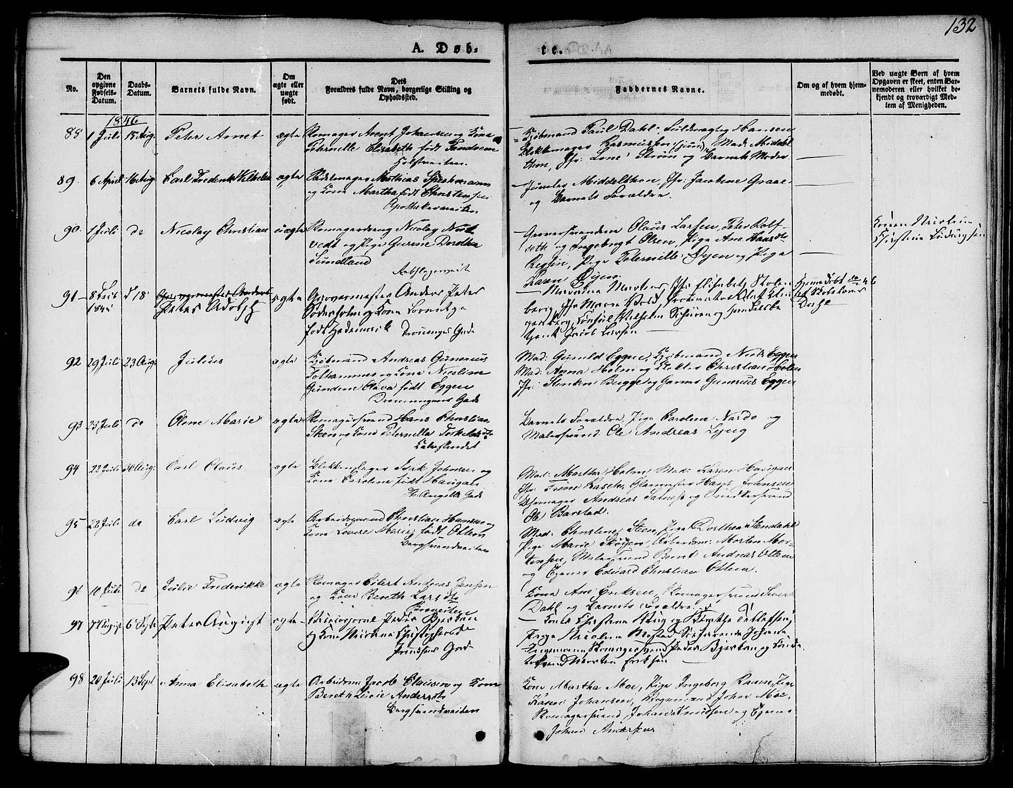 Ministerialprotokoller, klokkerbøker og fødselsregistre - Sør-Trøndelag, SAT/A-1456/601/L0048: Parish register (official) no. 601A16, 1840-1847, p. 132