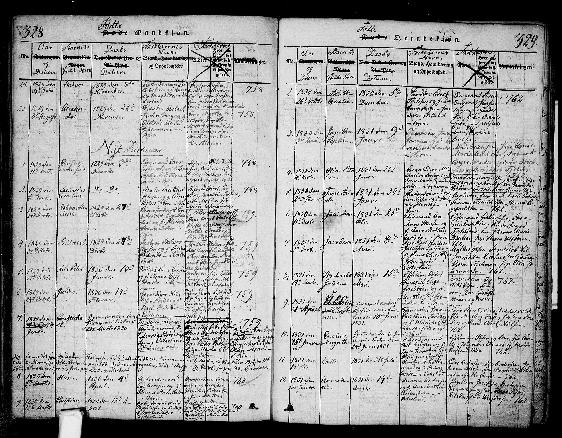 Fredrikstad prestekontor Kirkebøker, SAO/A-11082/F/Fa/L0004: Parish register (official) no. 4, 1816-1834, p. 328-329