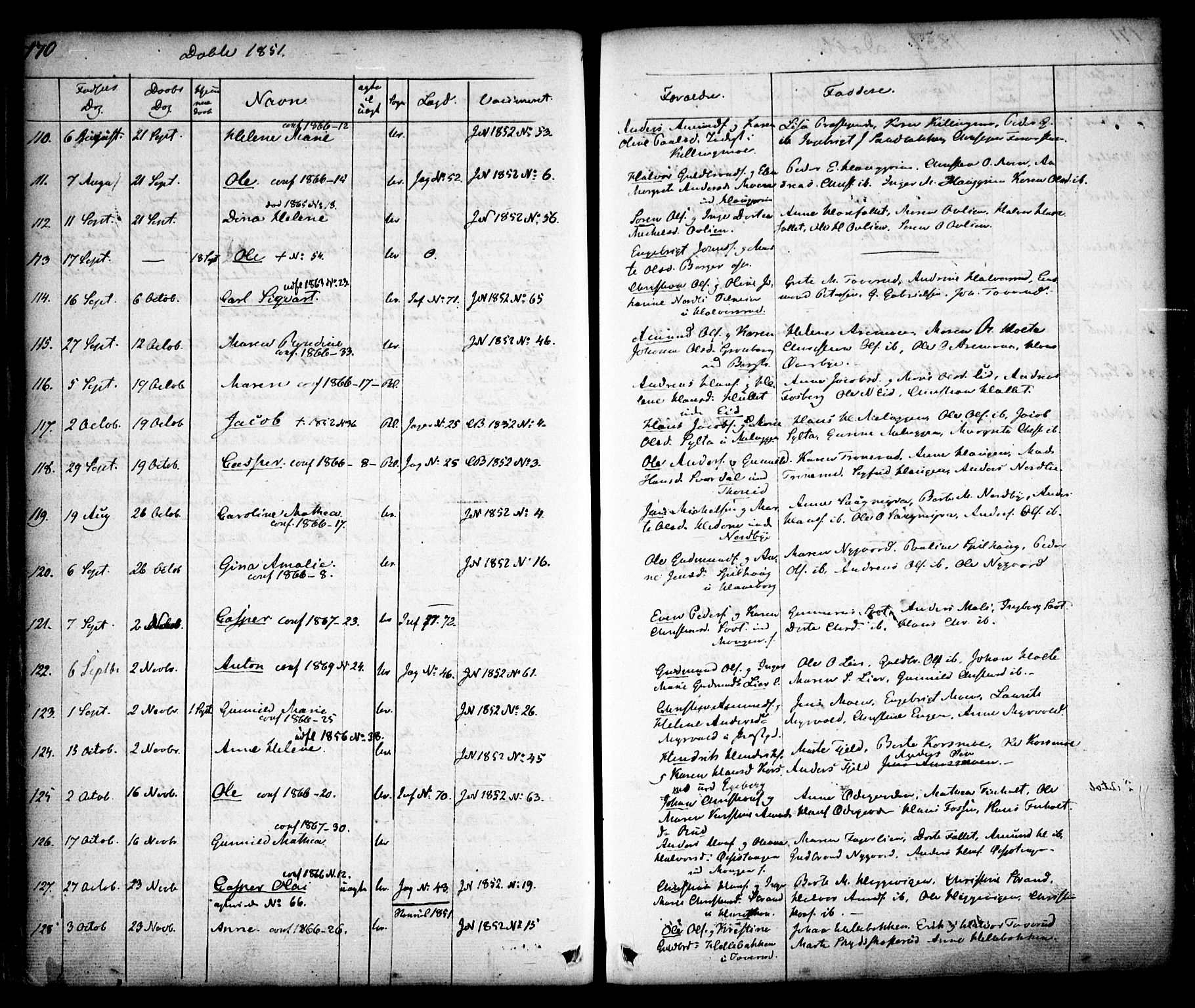 Aurskog prestekontor Kirkebøker, SAO/A-10304a/F/Fa/L0006: Parish register (official) no. I 6, 1829-1853, p. 170