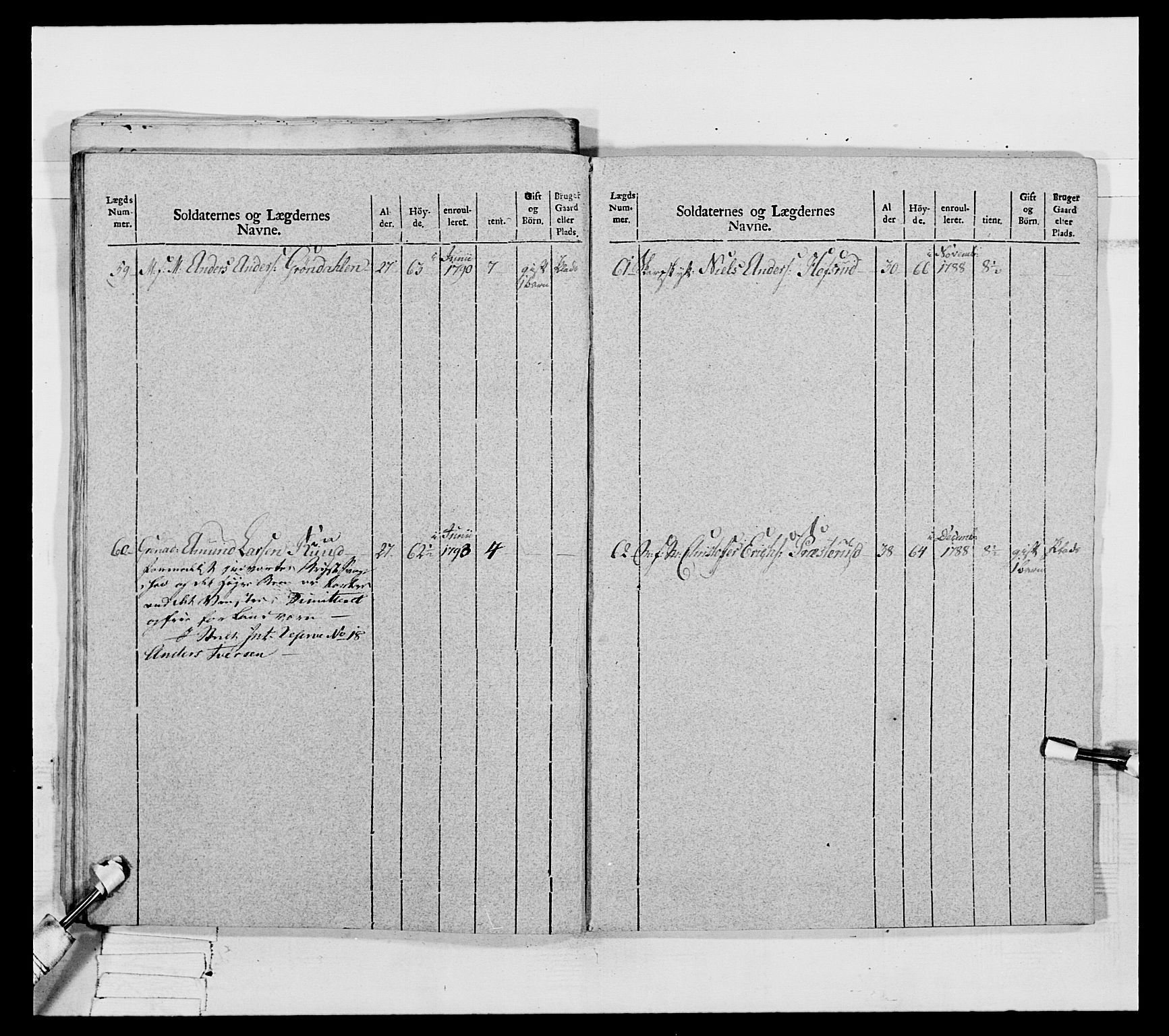 Generalitets- og kommissariatskollegiet, Det kongelige norske kommissariatskollegium, AV/RA-EA-5420/E/Eh/L0067: Opplandske nasjonale infanteriregiment, 1789-1797, p. 485