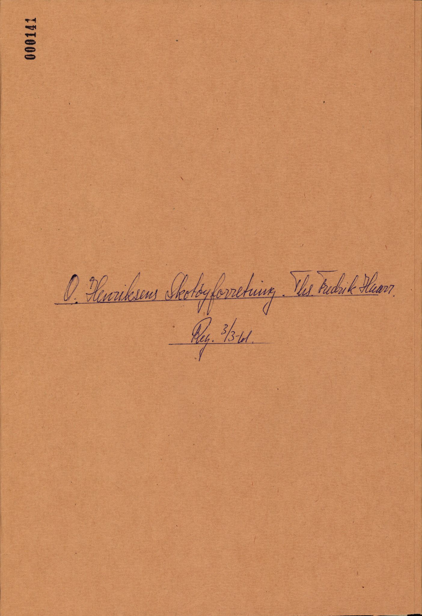 Stavanger byfogd, SAST/A-101408/002/J/Jd/Jde/L0001: Registreringsmeldinger og bilag. Enkeltmannsforetak, 1-350, 1891-1967, p. 313