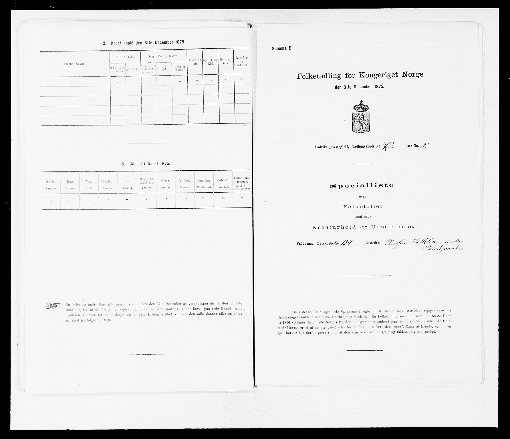 SAB, 1875 census for 1415P Lavik, 1875, p. 151