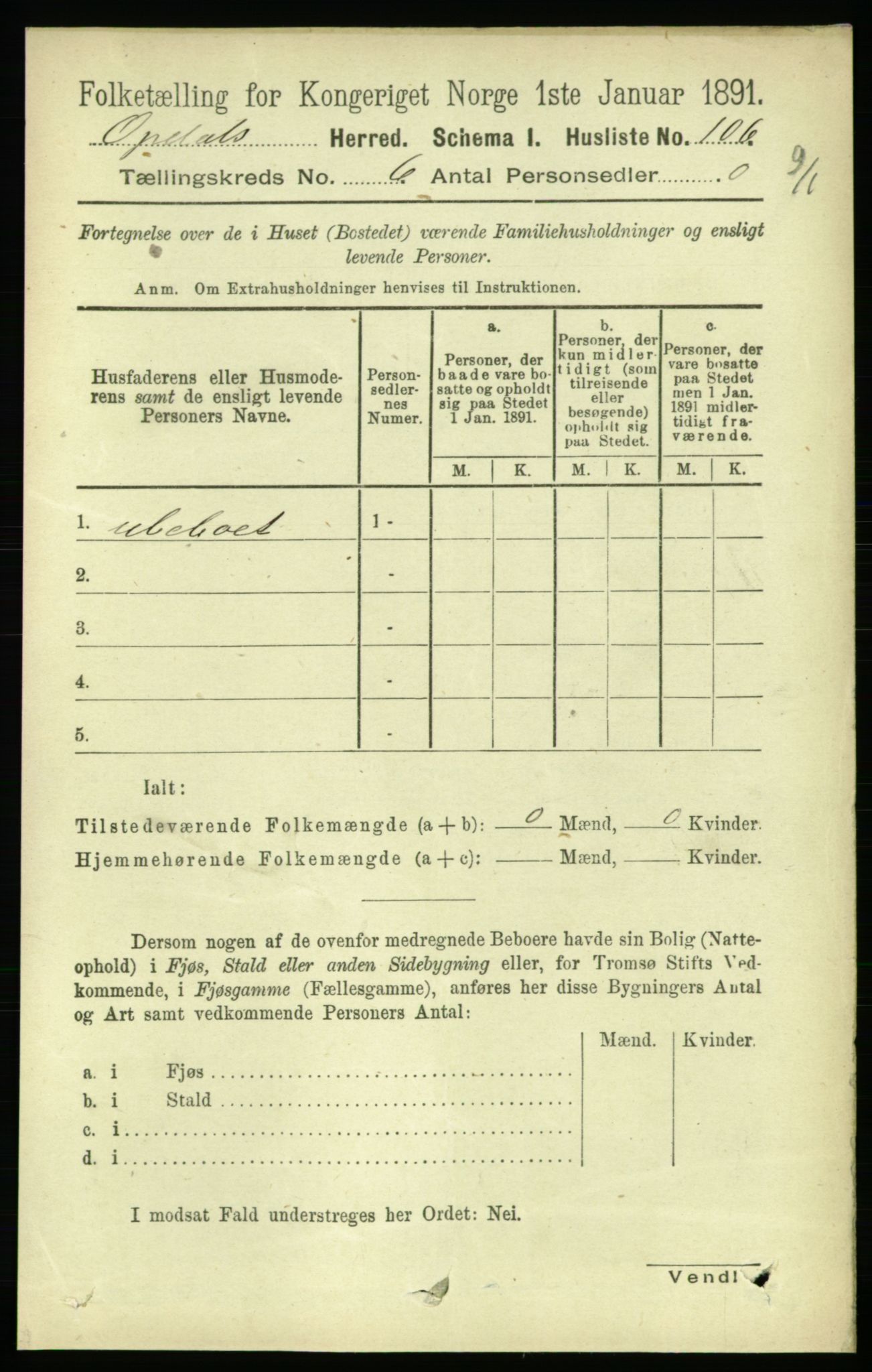 RA, 1891 census for 1634 Oppdal, 1891, p. 2777